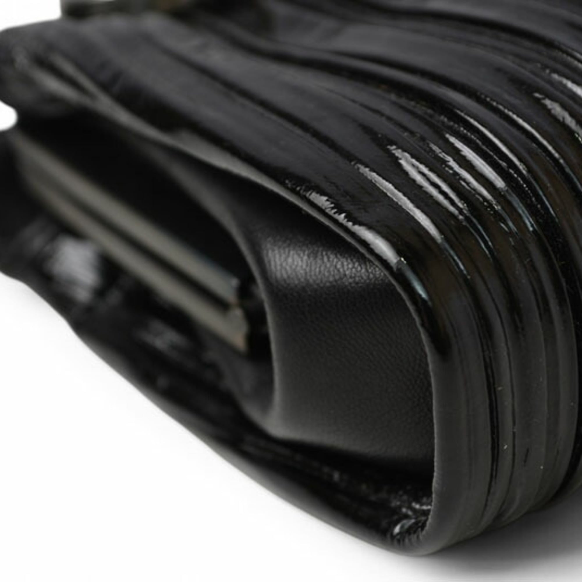 Bvlgari Black Patent Leather Clutch Bag (Pre-Owned)