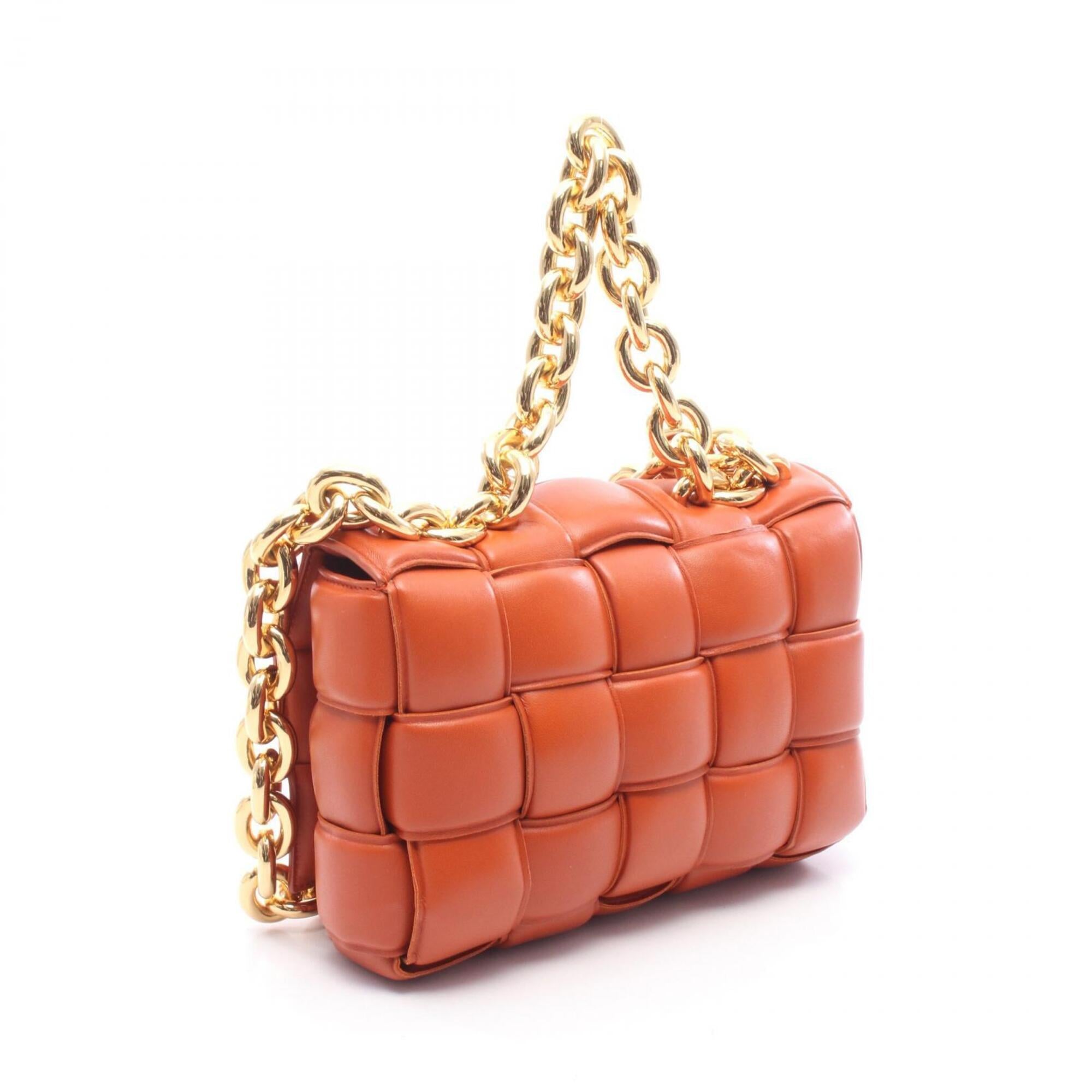 Bottega Veneta Orange Leather Handbag Shoulder Bag (Pre-Owned)