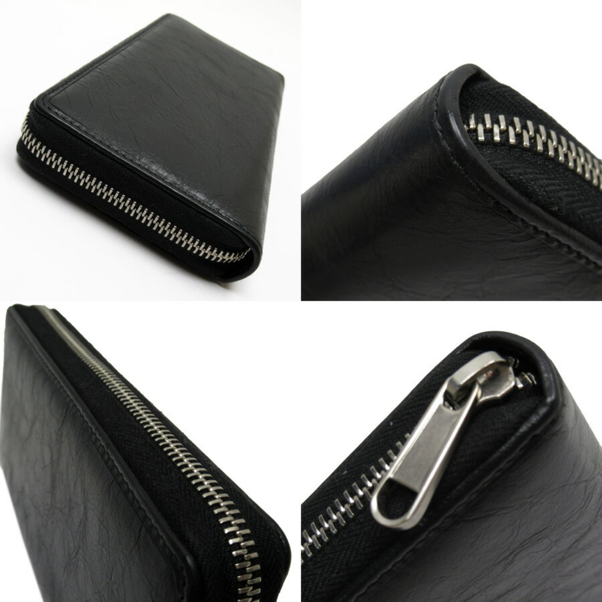Gucci Black Gold Silver Leather Long Wallet (Bi-Fold) (Pre-Owned)