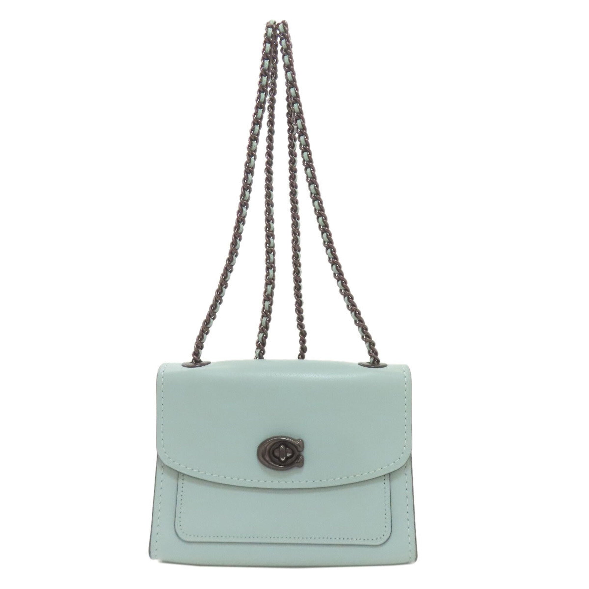 Coach Light Blue Leather Shoulder Bag (Pre-Owned)