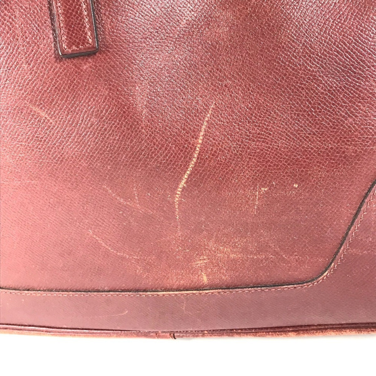 Hermes Trim Brown Leather Shoulder Bag Tote Bag (Pre-Owned)