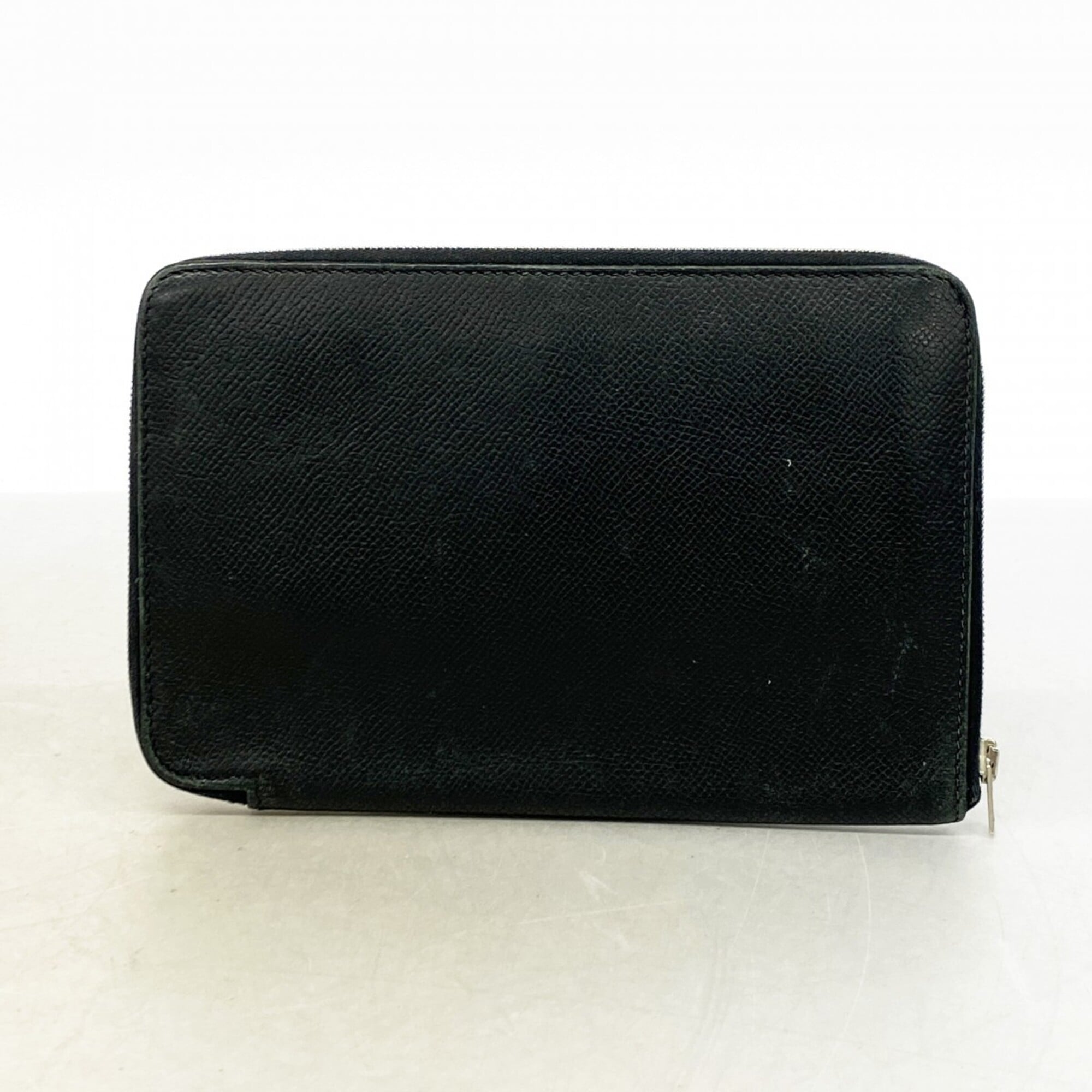 Hermes Black Leather Long Wallet (Bi-Fold) (Pre-Owned)