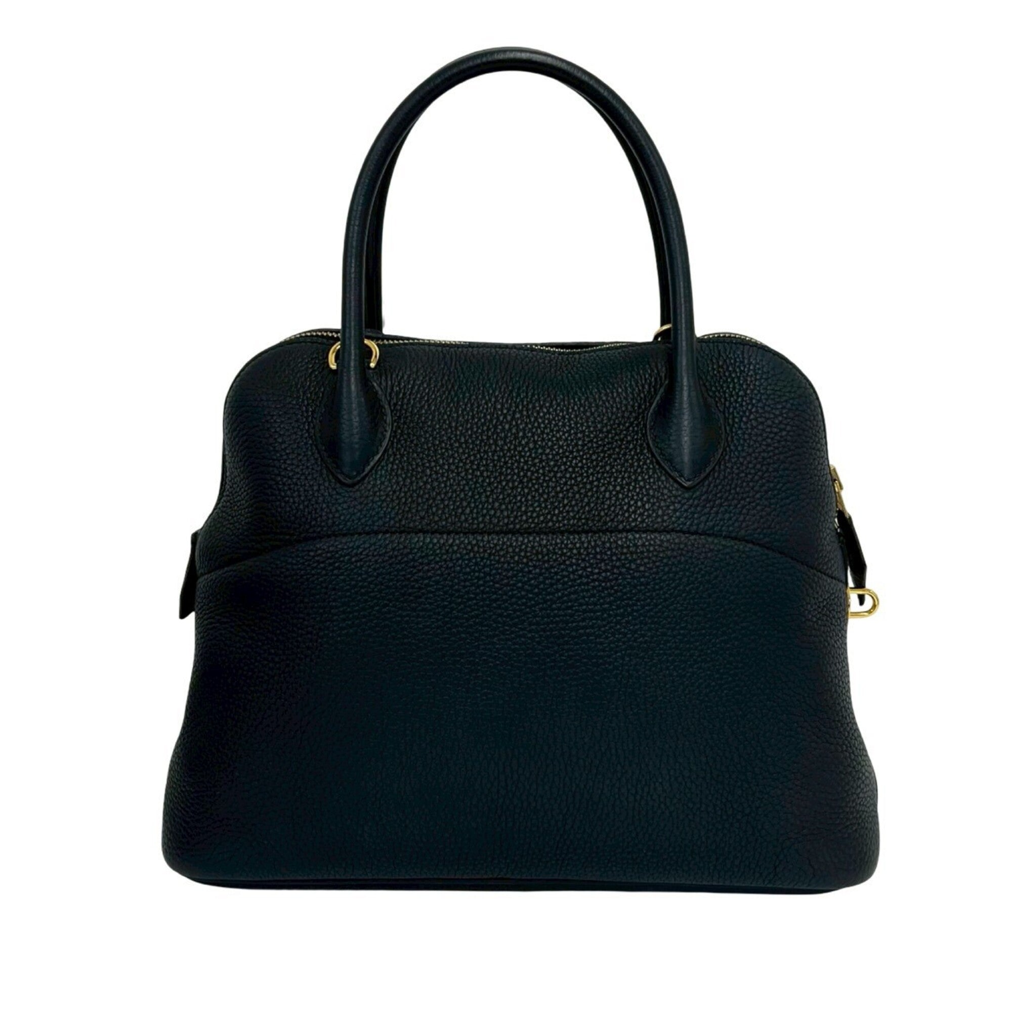 Hermes Black Taurillon Clemence Leather Handbag Shoulder Bag Tote Bag (Pre-Owned)