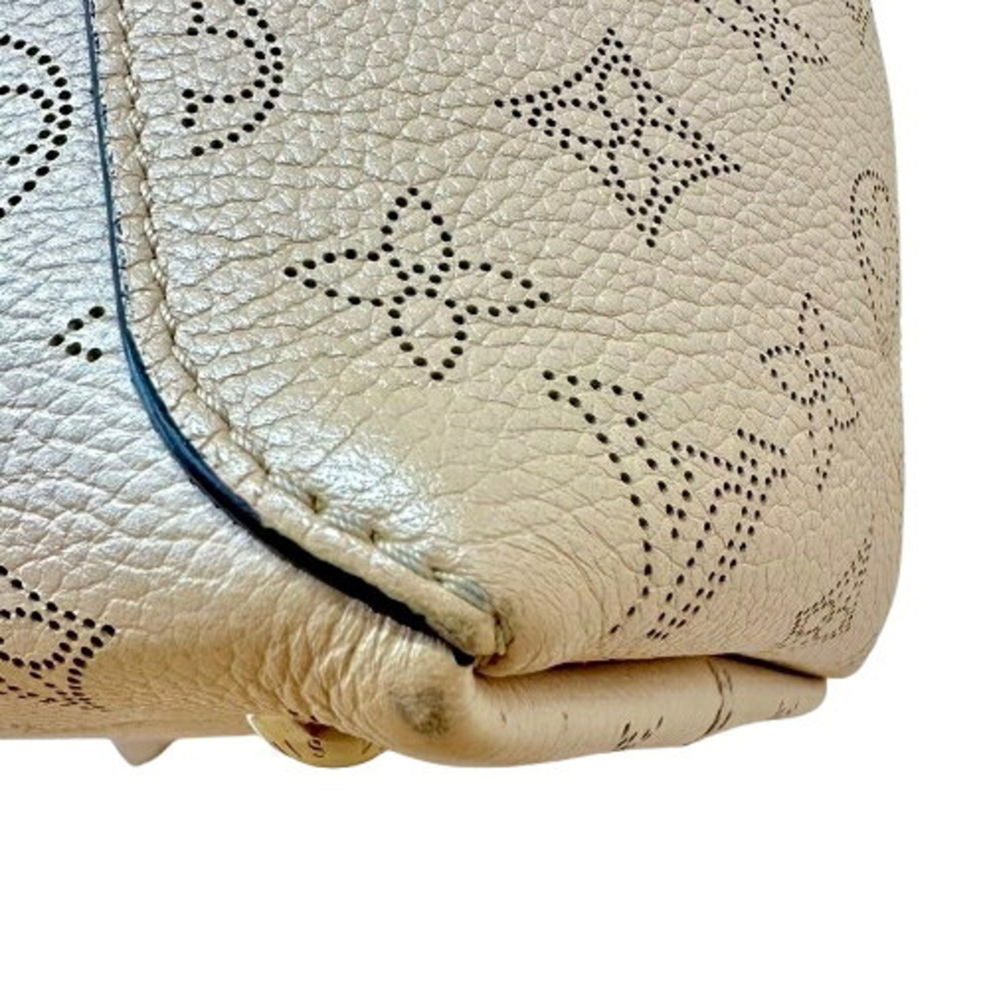 Louis Vuitton Mahina Pink Beige Leather Handbag Shoulder Bag (Pre-Owned)