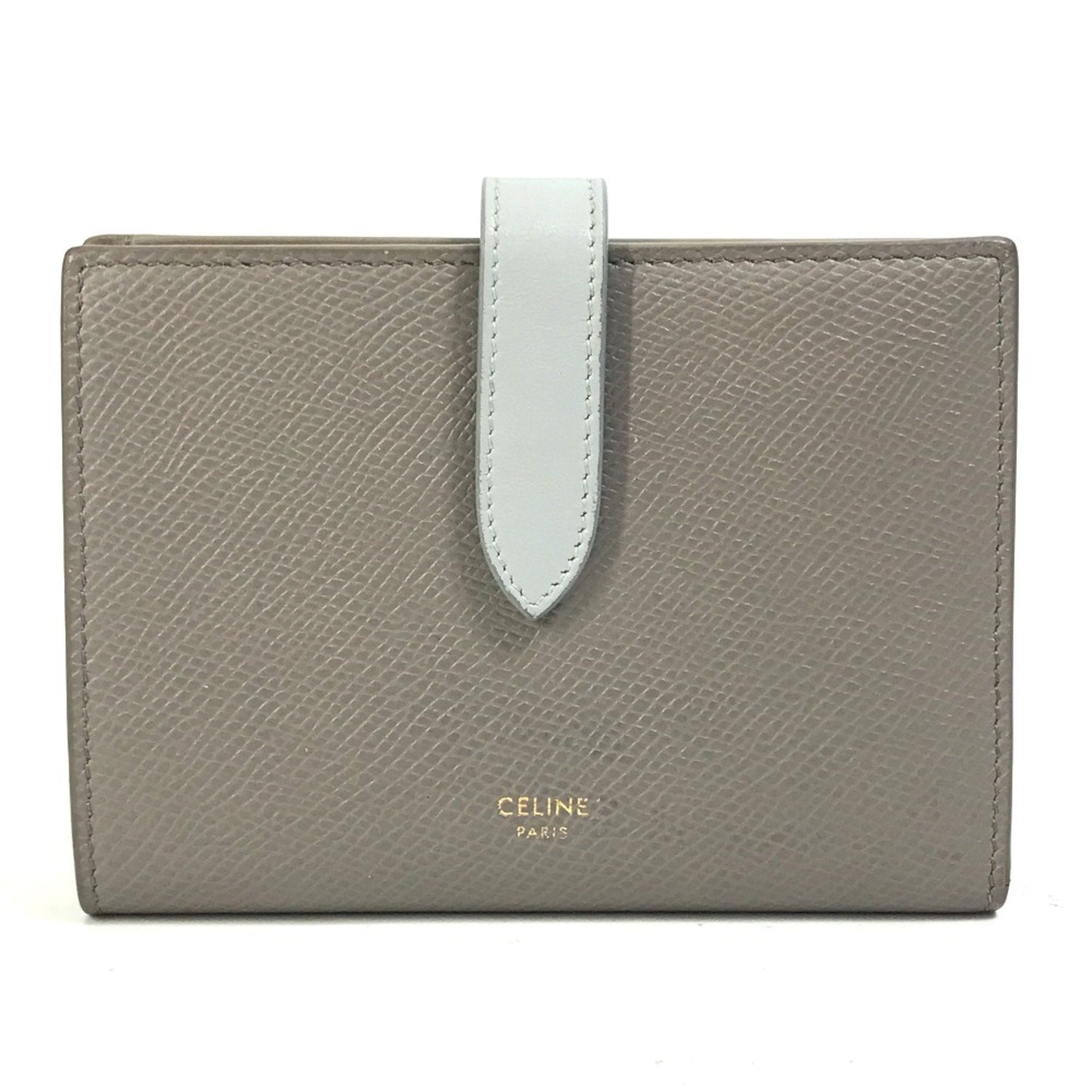 Celine Gray Leather Wallet (Tri-Fold) (Pre-Owned)