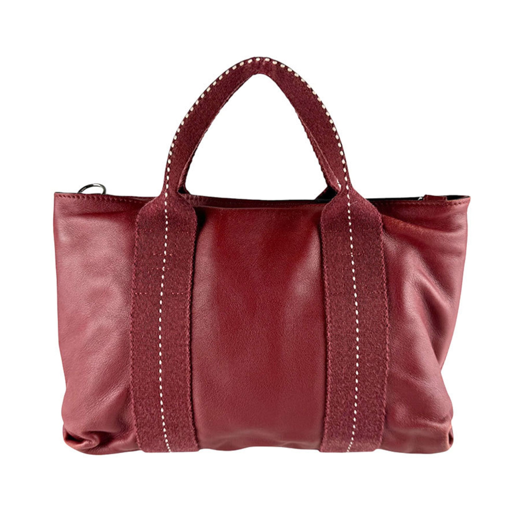 Hermes Dark Red Veau Derma Handbag (Pre-Owned)