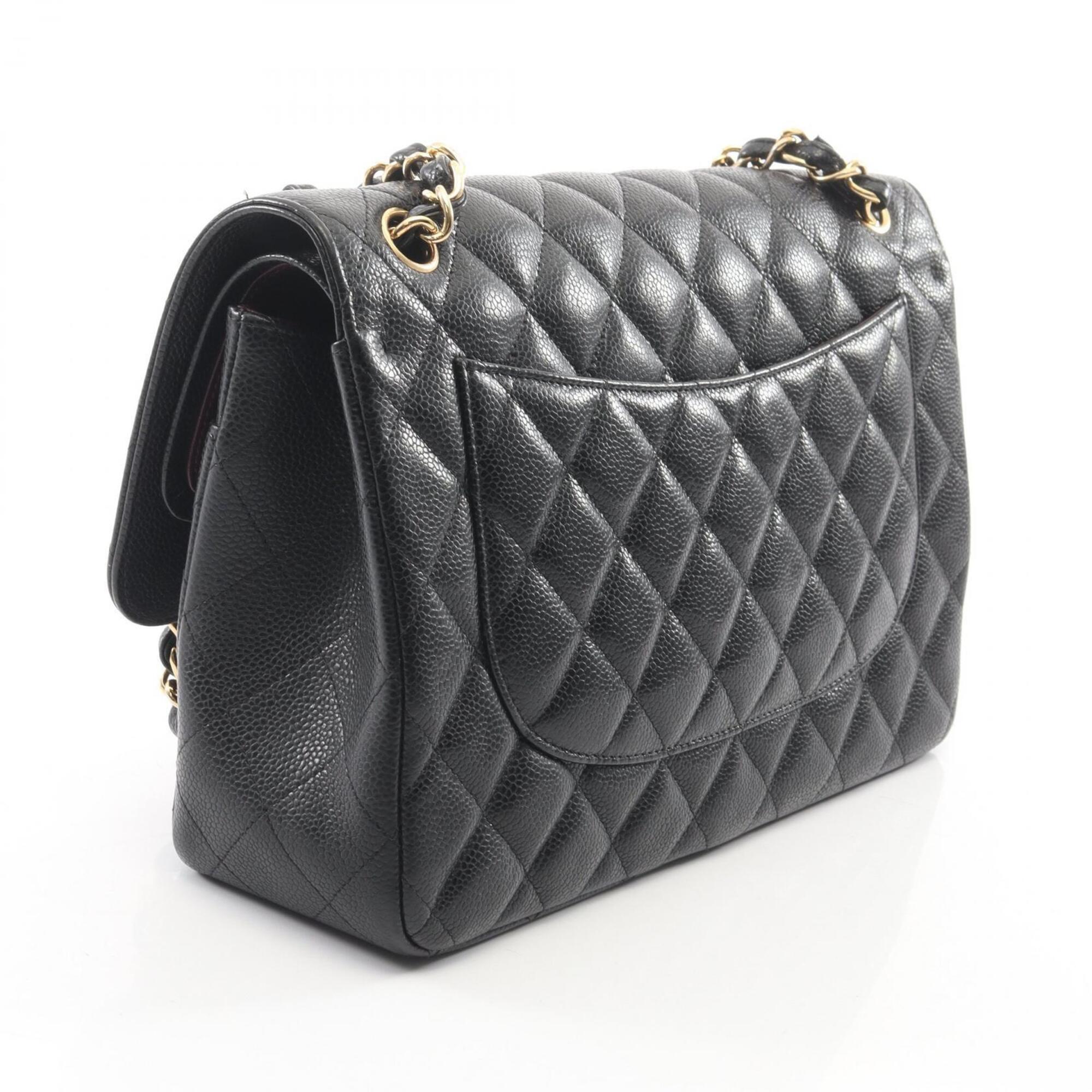 Chanel Black Grained Calfskin Handbag Shoulder Bag (Pre-Owned)