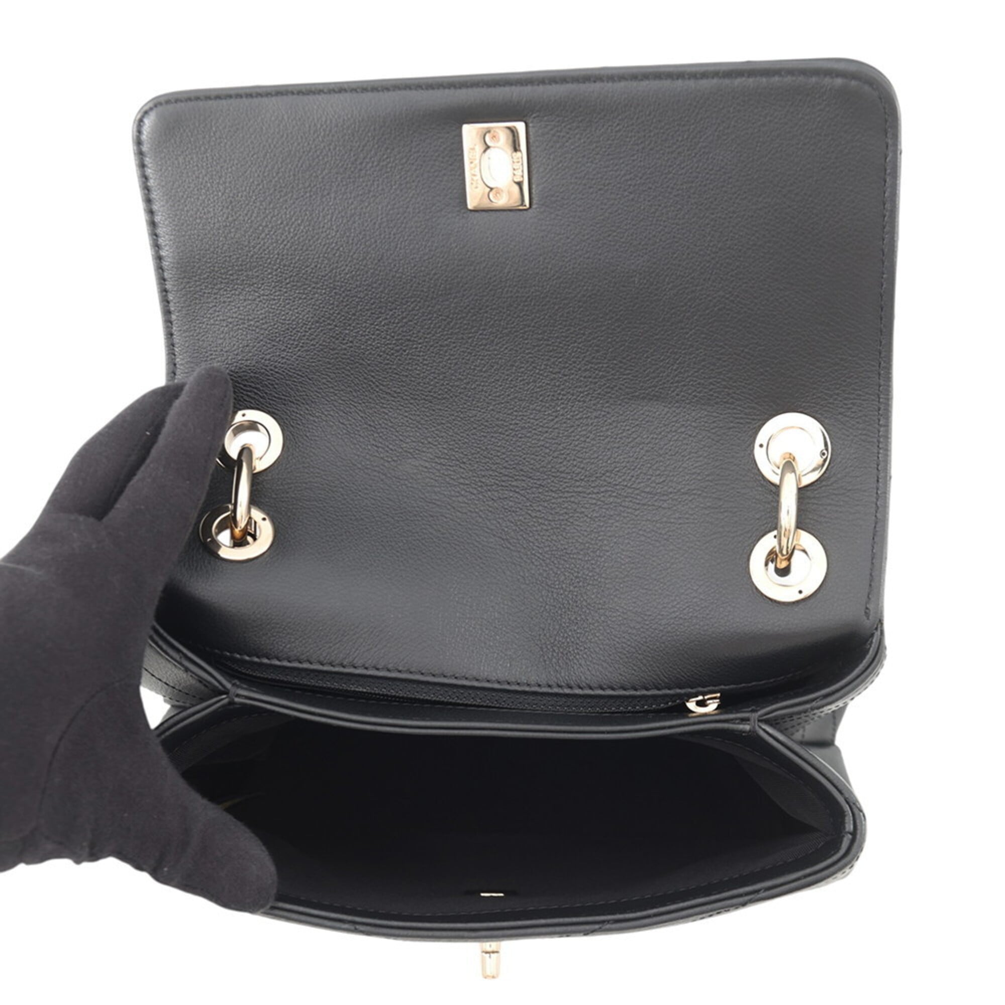 Chanel Black Champagne Gold Handbag (Pre-Owned)