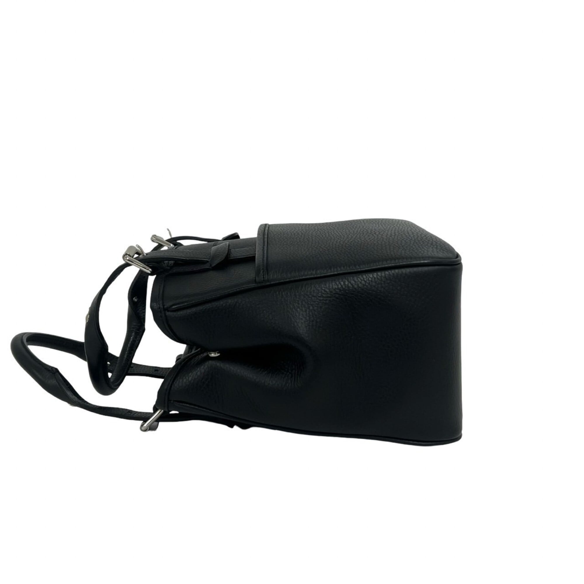 Burberry Black Leather Handbag Tote Bag (Pre-Owned)