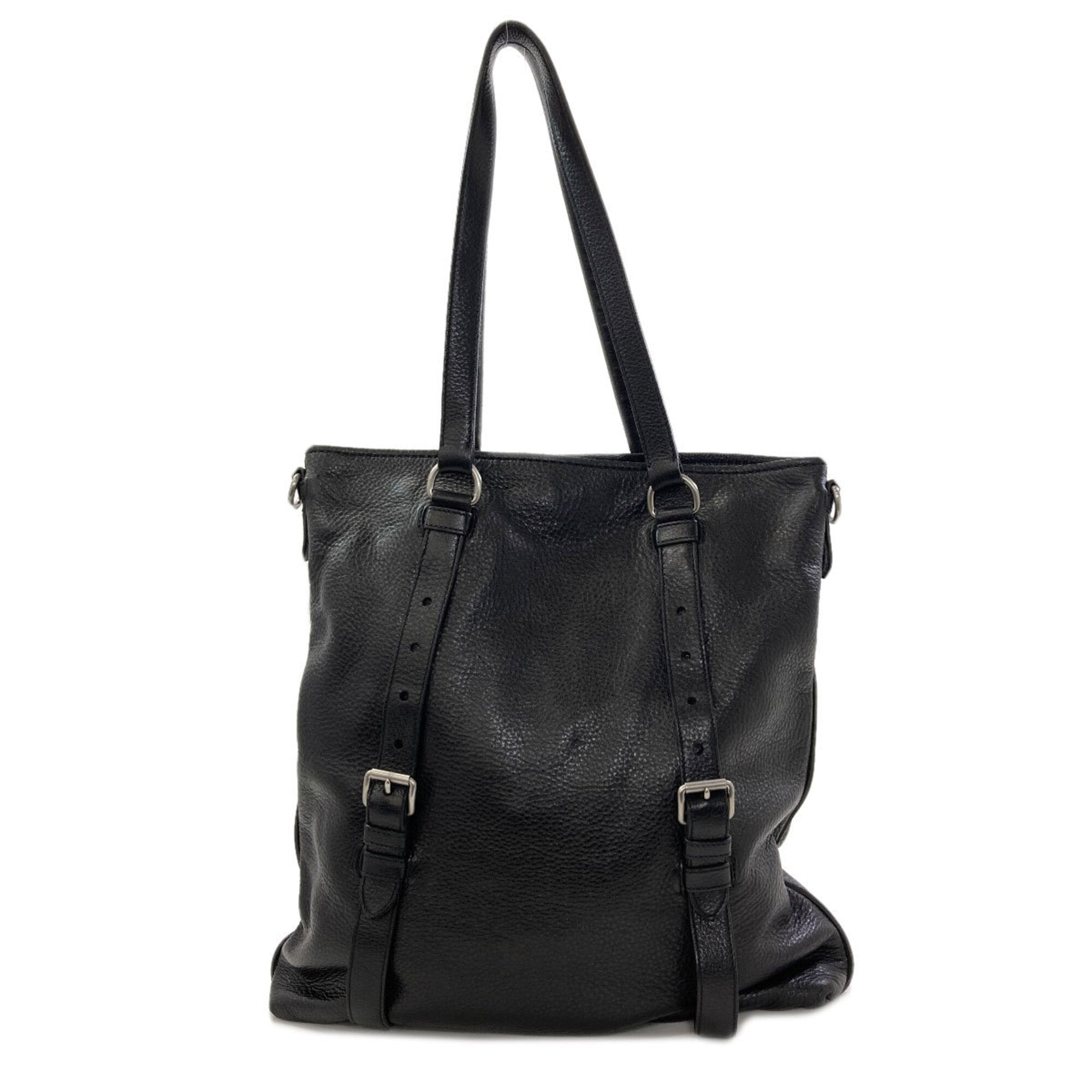 Prada Black Leather Tote Bag (Pre-Owned)