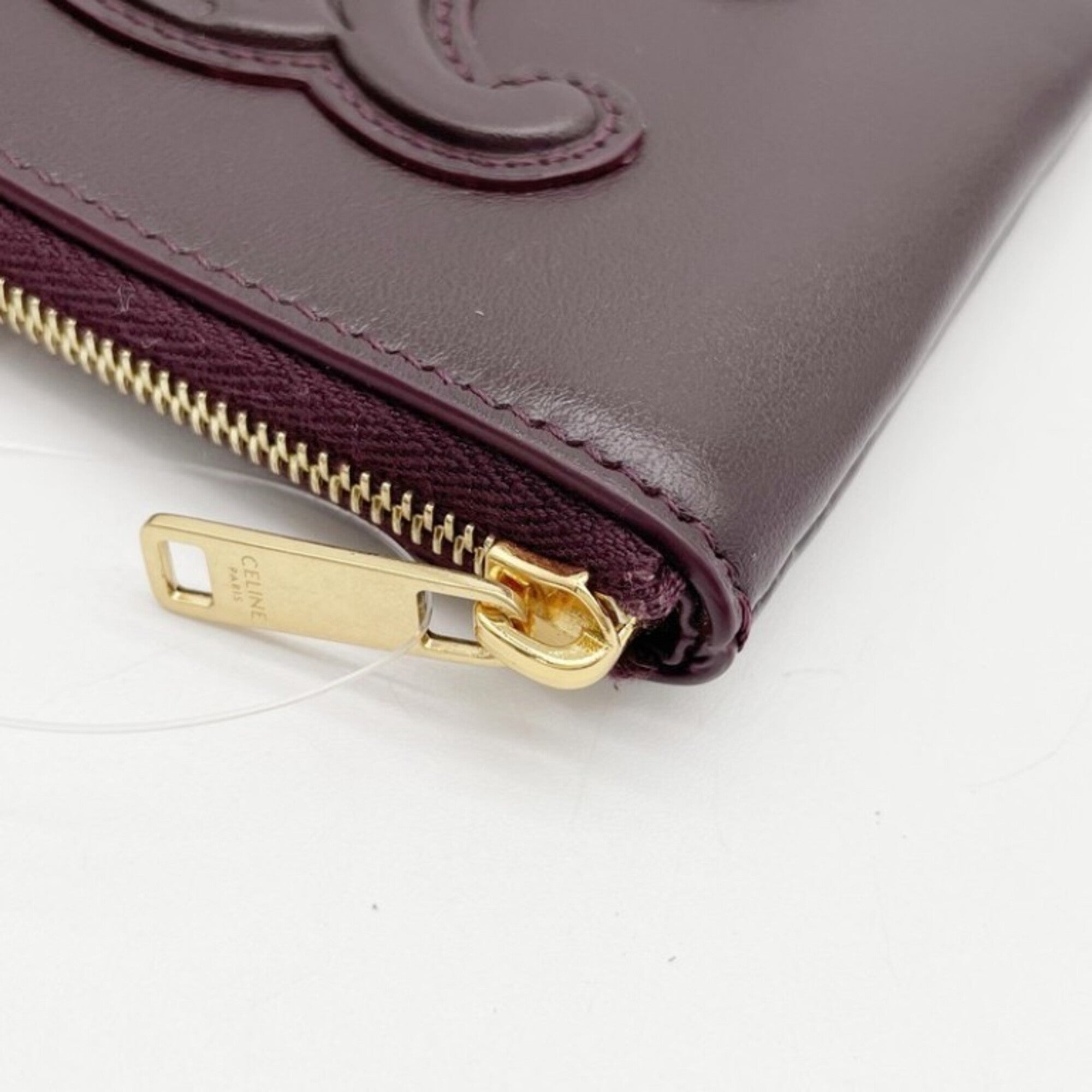 Celine Bordeaux Leather Coin Purse/Coin Case (Pre-Owned)