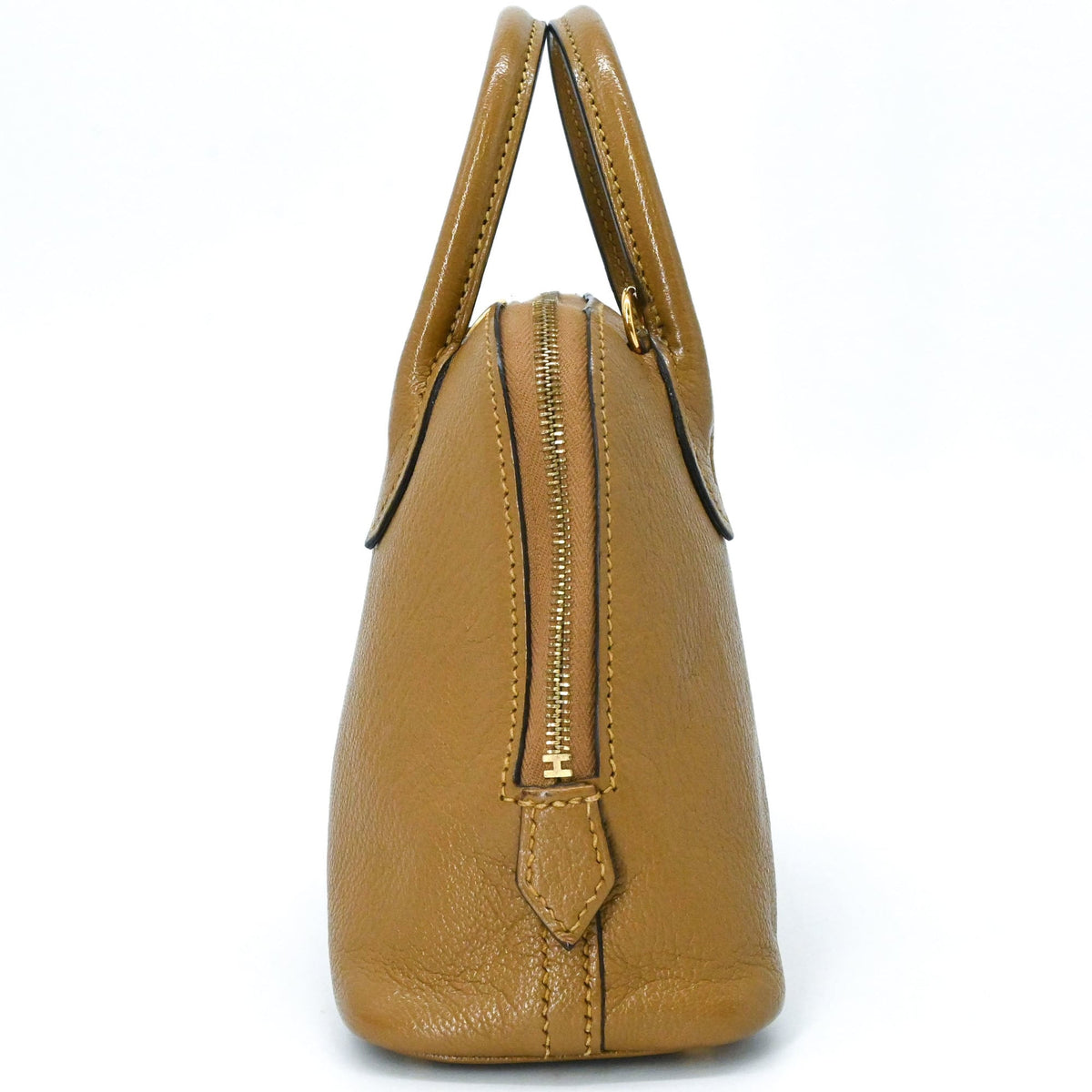 Hermes Brown Chevre Leather Handbag Shoulder Bag (Pre-Owned)