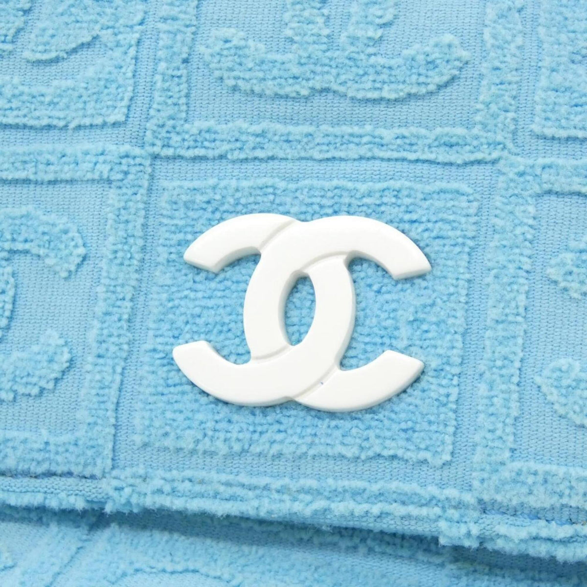 Chanel Light Blue Pile Fabric Shoulder Bag (Pre-Owned)