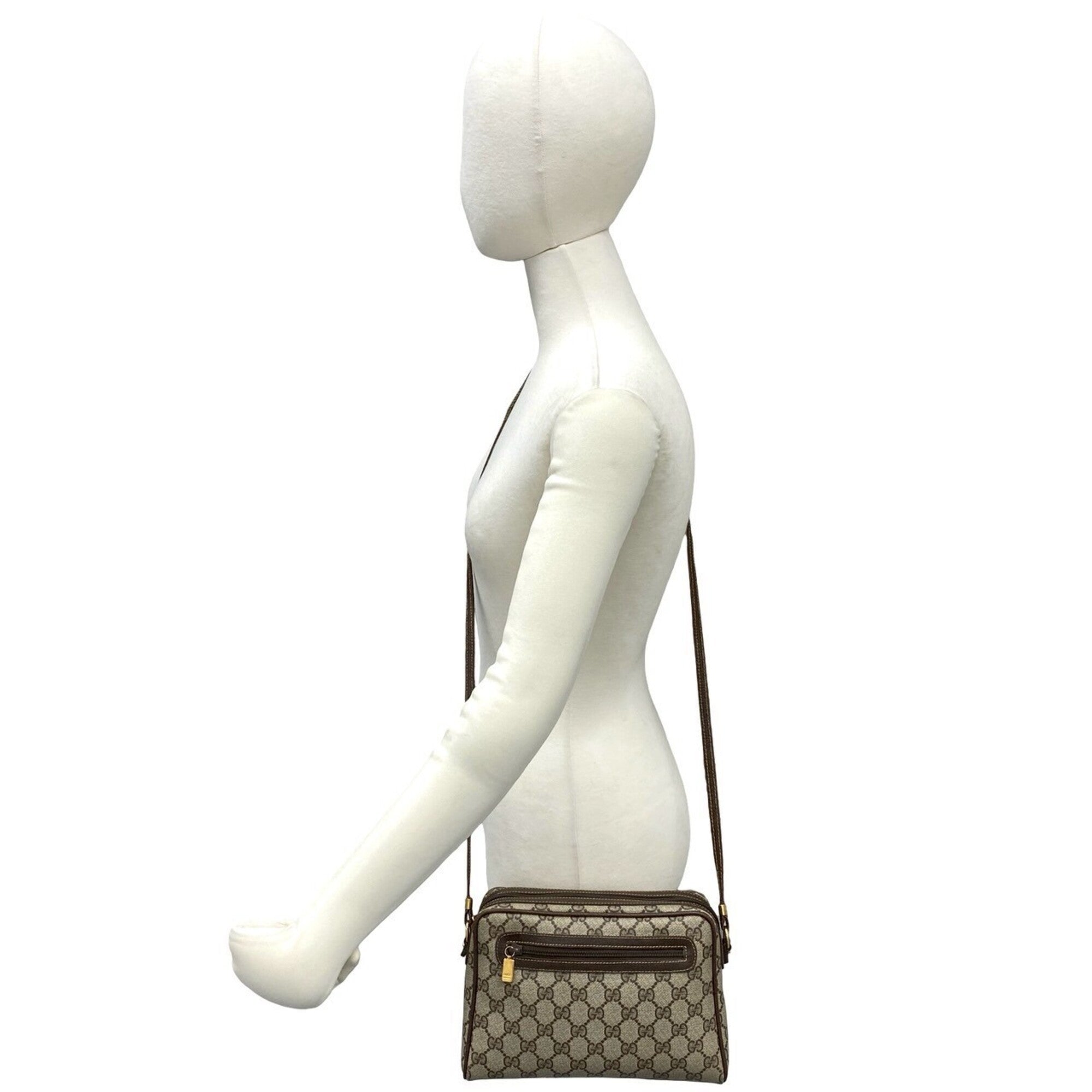 Gucci Brown Leather Pvc Pochette Shoulder Bag (Pre-Owned)