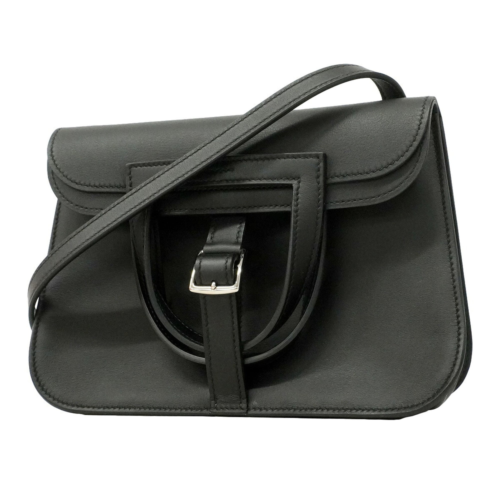 Hermes Black Swift Leather Handbag (Pre-Owned)