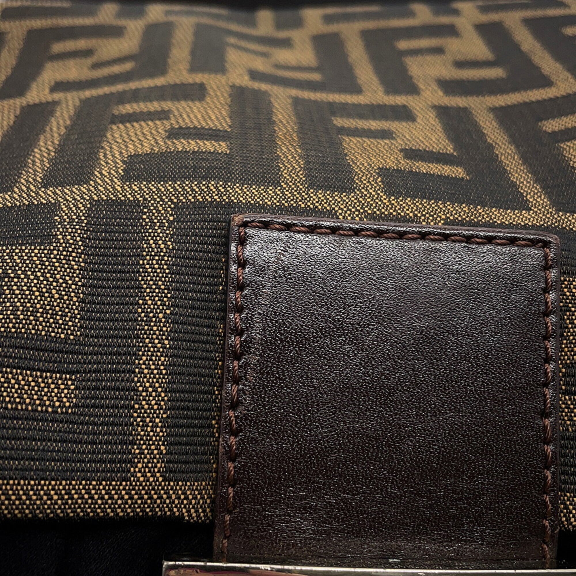 Fendi Brown Zucca Handbag Shoulder Bag (Pre-Owned)