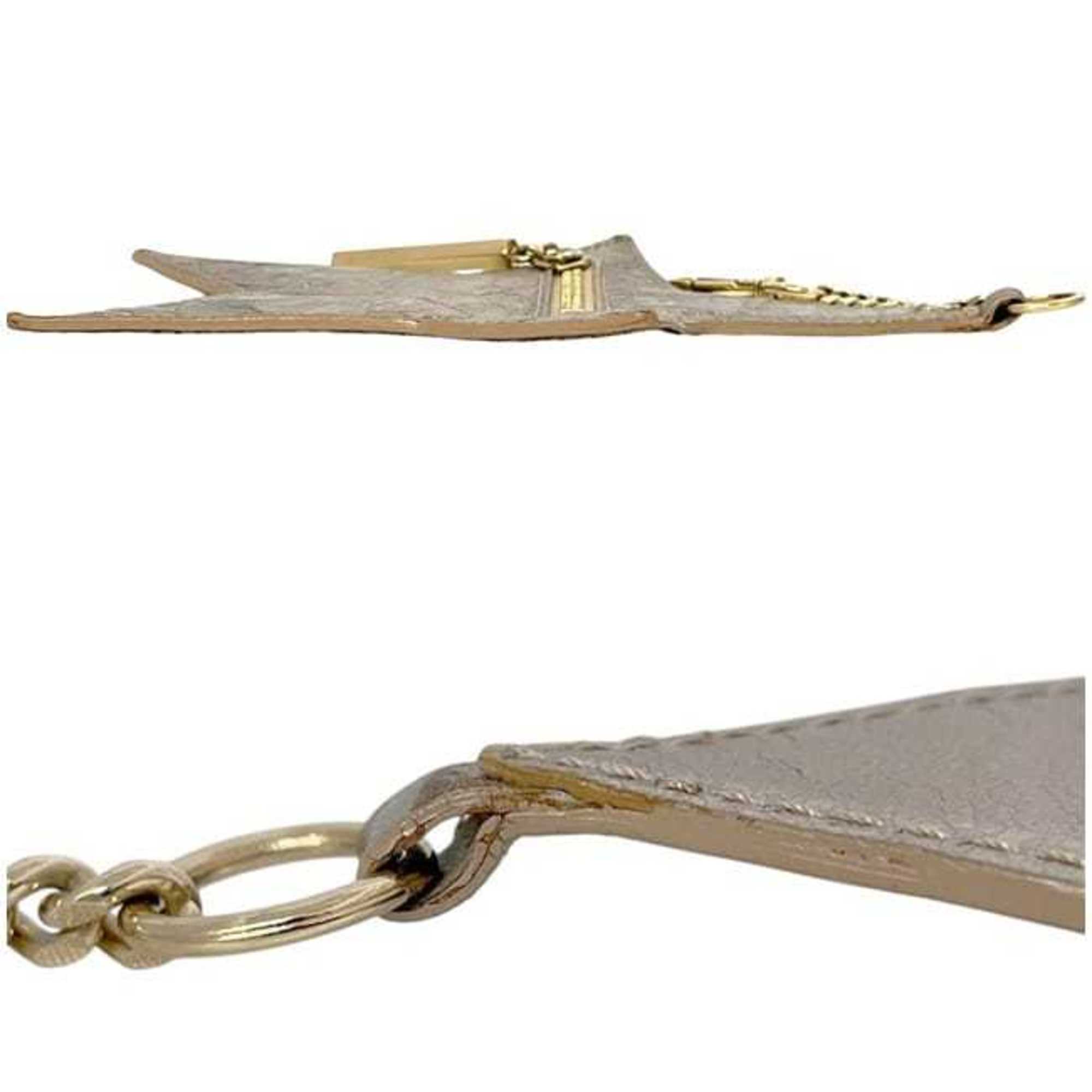 Jimmy Choo Gold Leather Coin Purse/Coin Case (Pre-Owned)