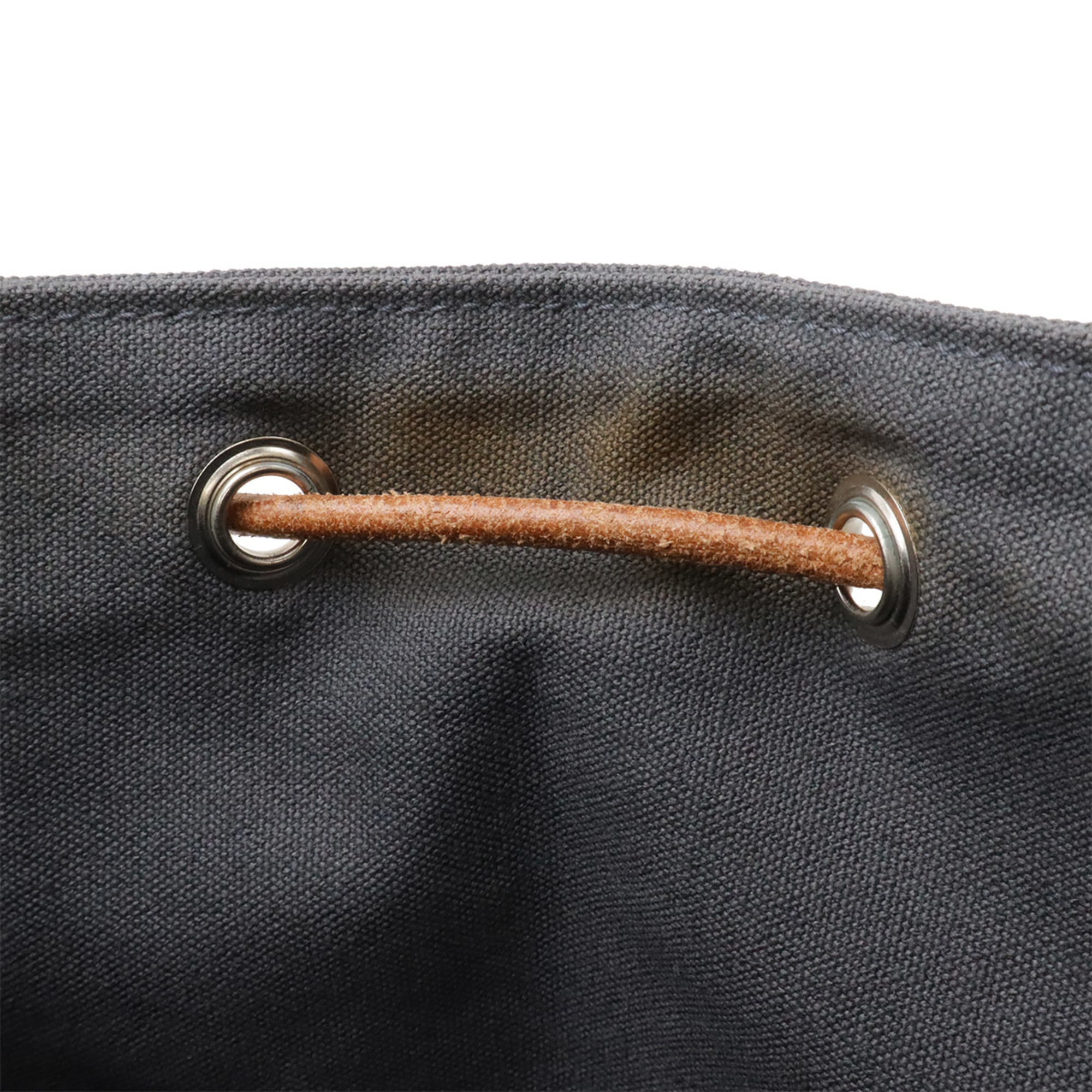 Hermes Gray Canvas Leather Shoulder Bag (Pre-Owned)