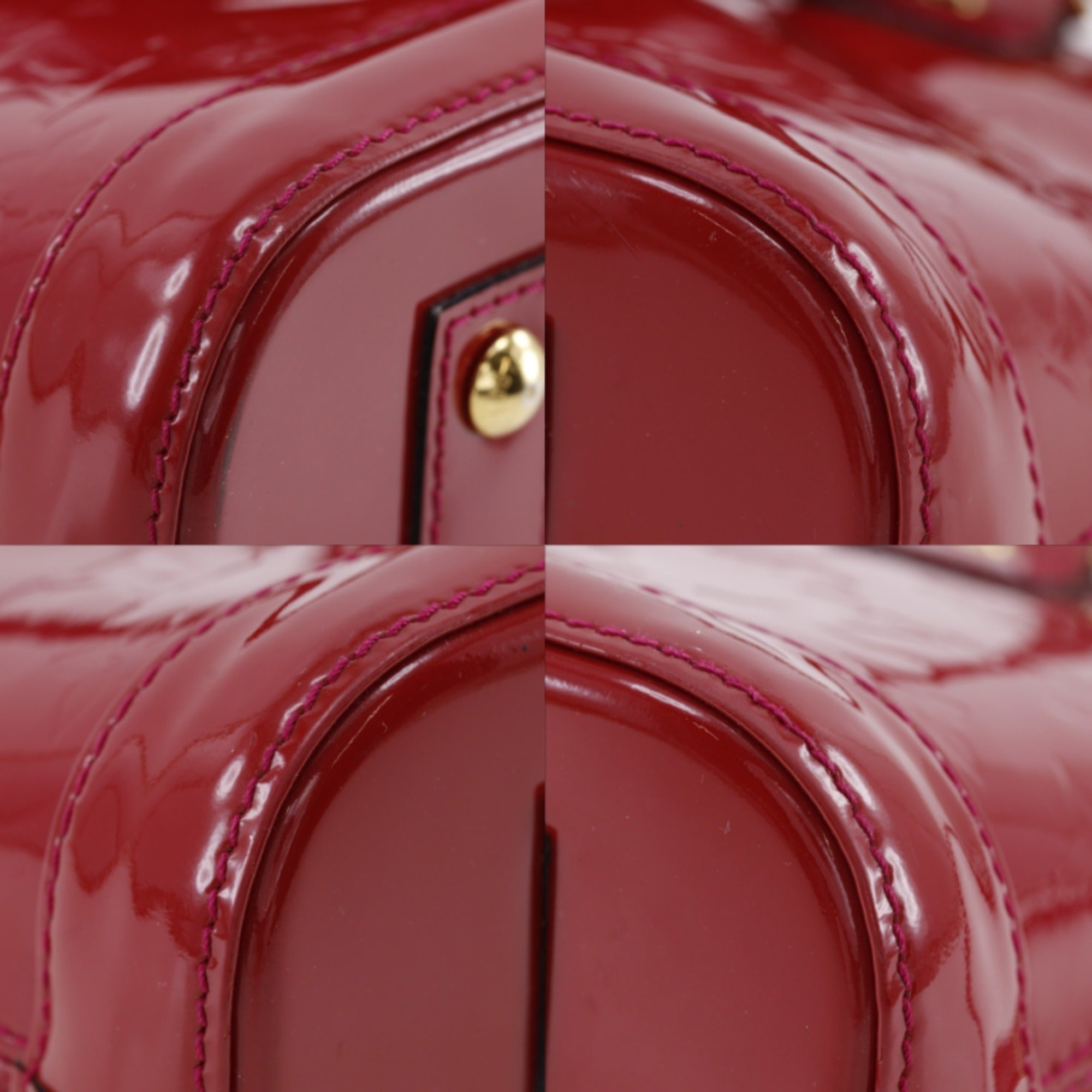 Louis Vuitton Pomme D'amour Red Color Monogram Vernis Handbag (Pre-Owned)
