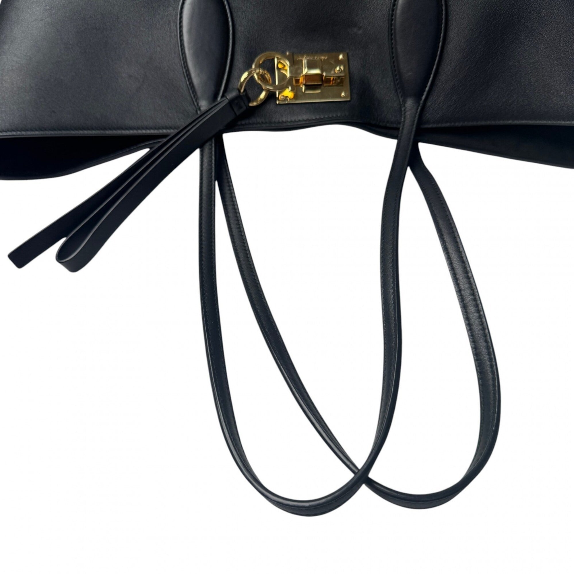 Salvatore Ferragamo Black Leather Tote Bag (Pre-Owned)