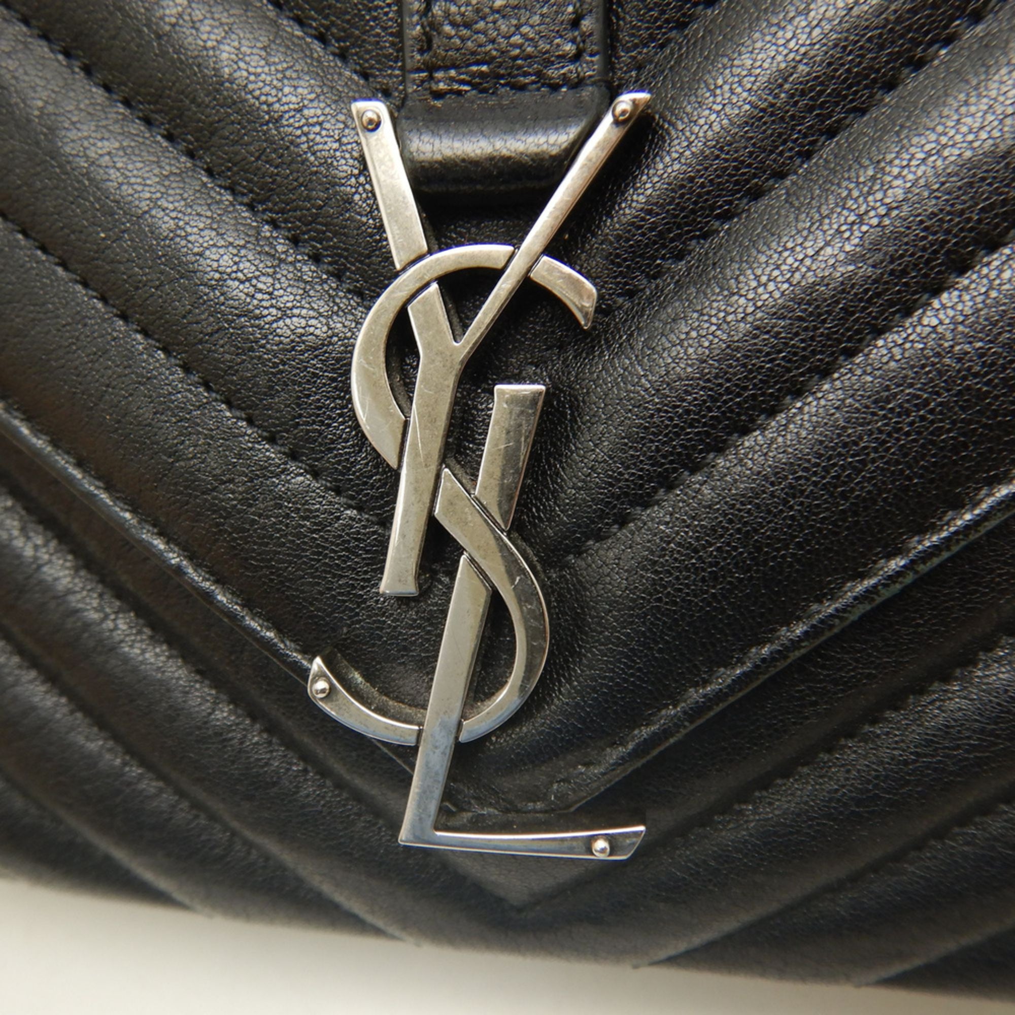 Yves Saint Laurent Black Leather Handbag School Bag (Pre-Owned)