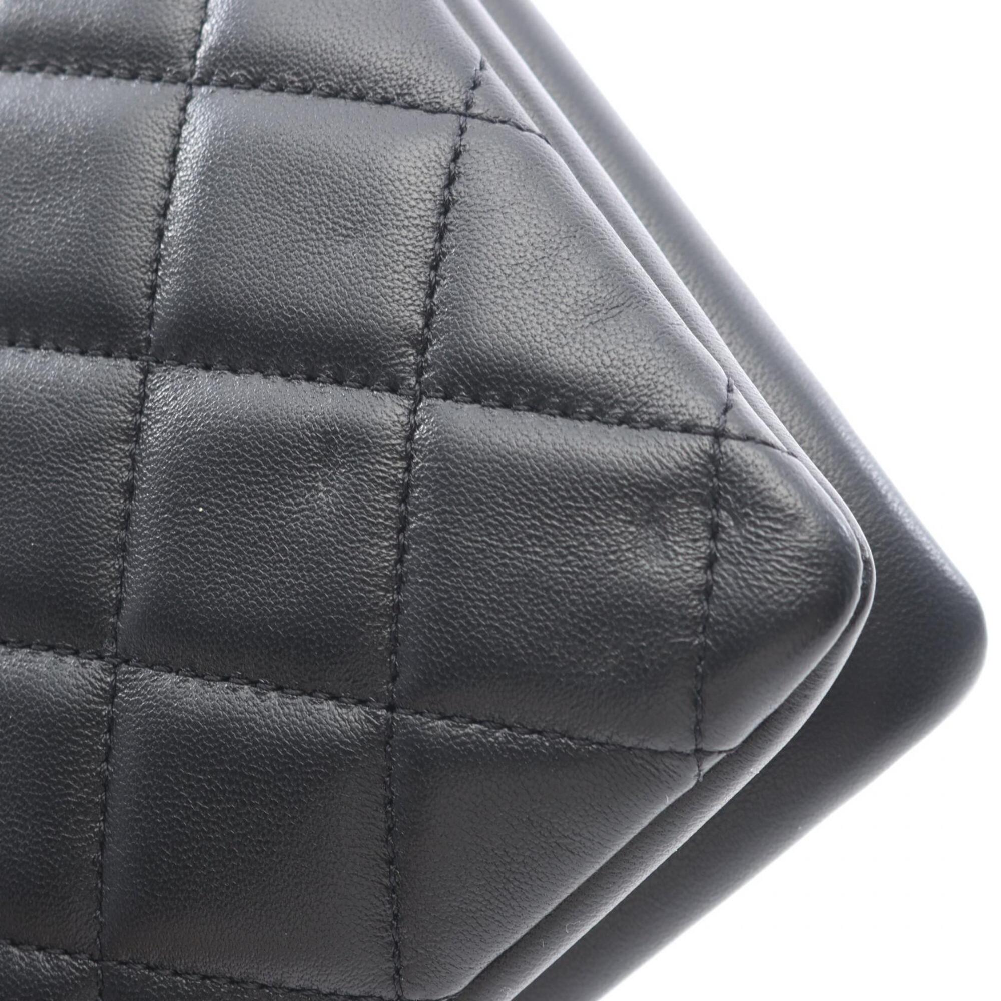 Chanel Black Leather Handbag Shoulder Bag (Pre-Owned)