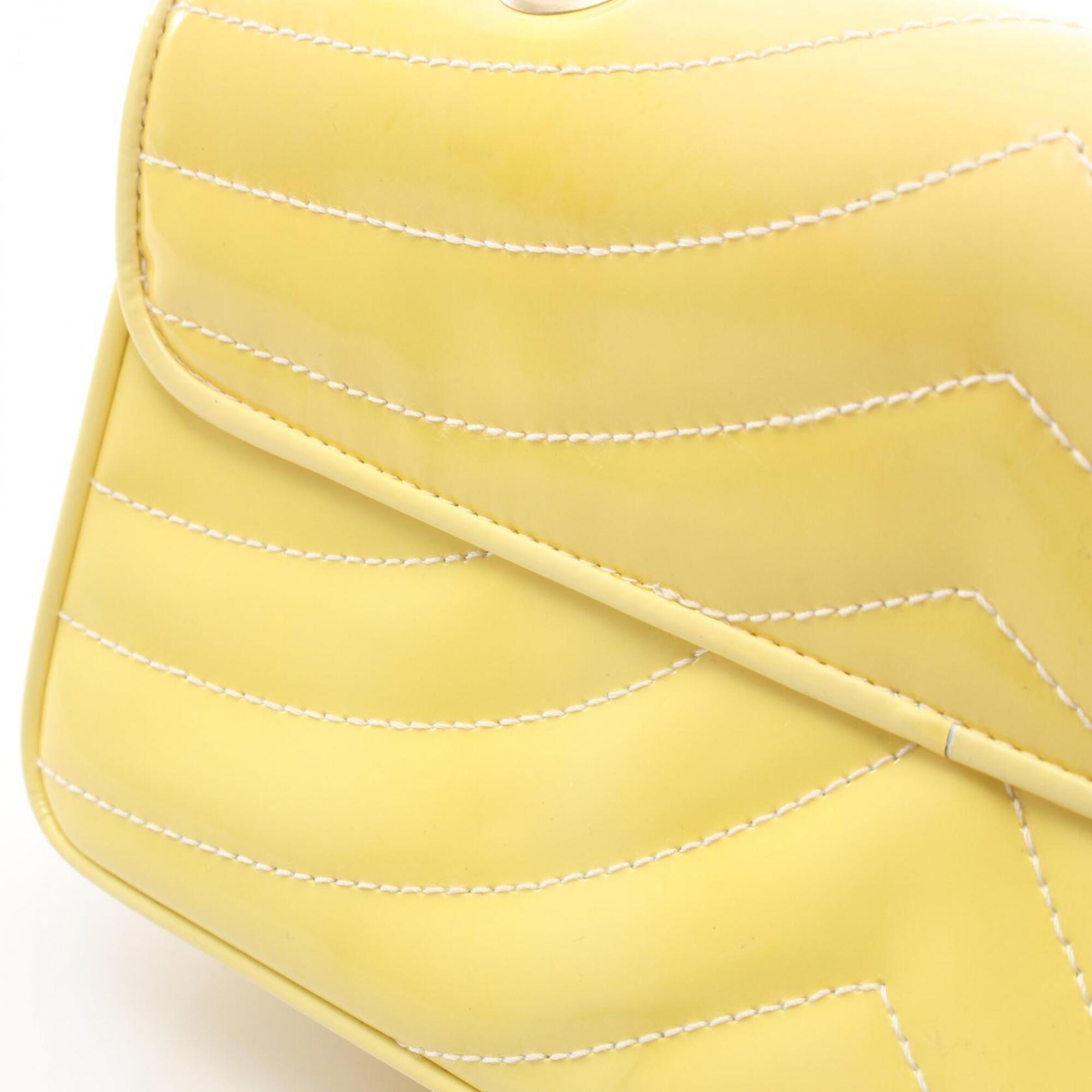 Chanel Yellow Patent Leather Handbag Shoulder Bag (Pre-Owned)