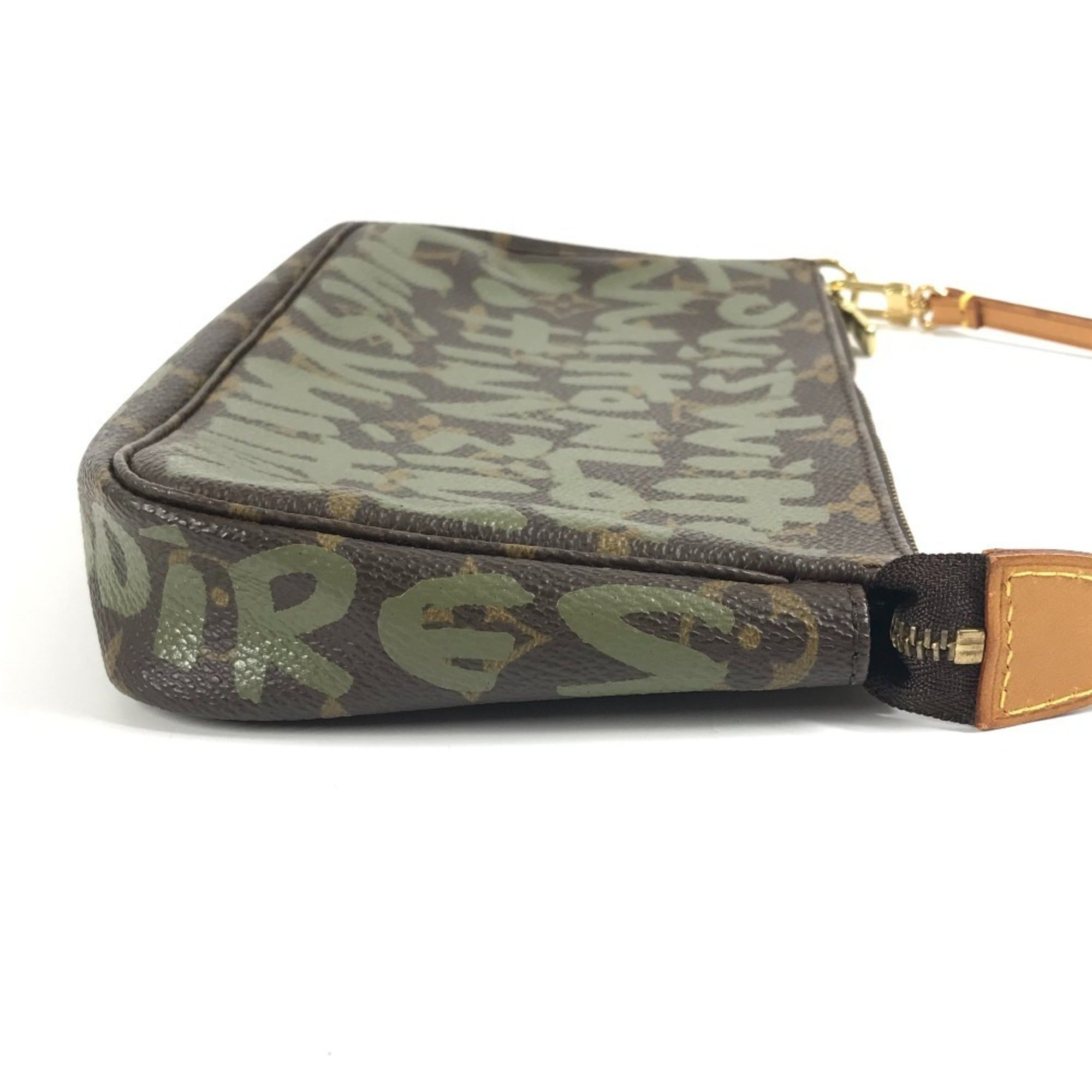 Louis Vuitton Brown Khaki Monogram Graffiti Handbag Pochette Pouch Shoulder Bag (Pre-Owned)