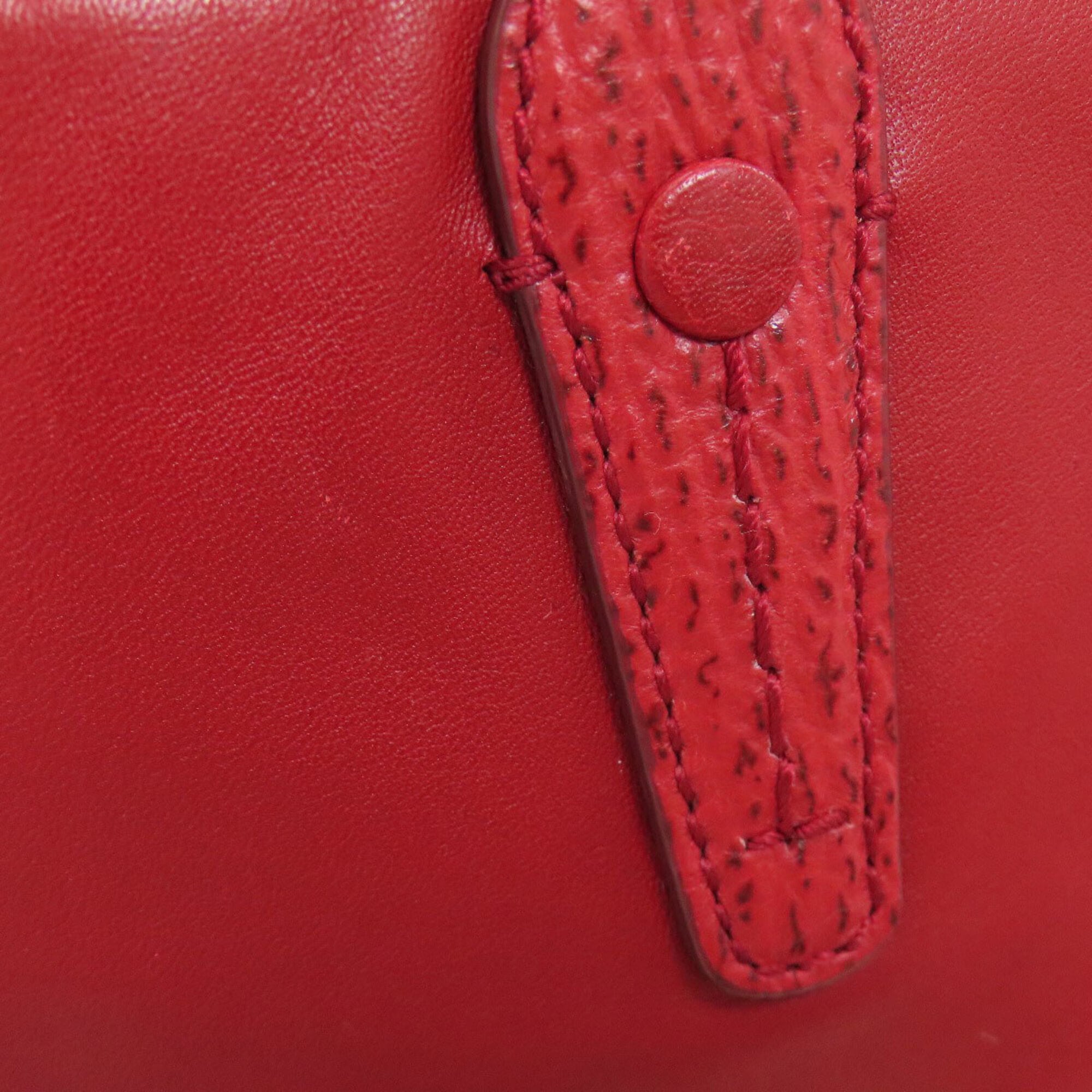 Bally Red Color Leather Tote Bag (Pre-Owned)