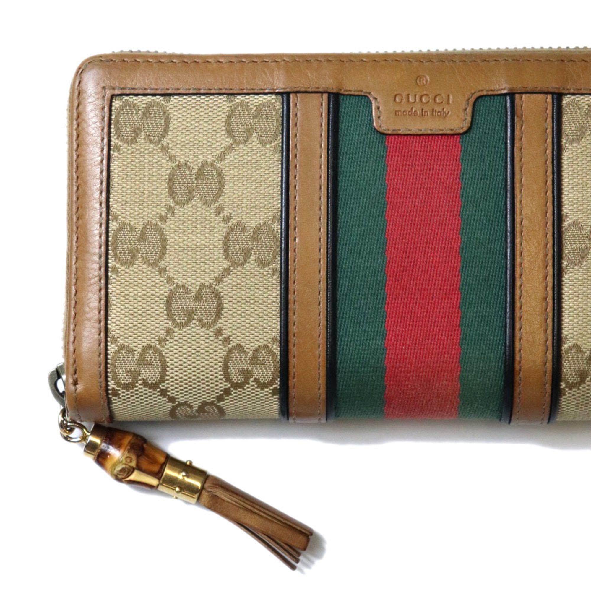 Gucci Brown Gg Canvas Long Wallet (Bi-Fold) (Pre-Owned)