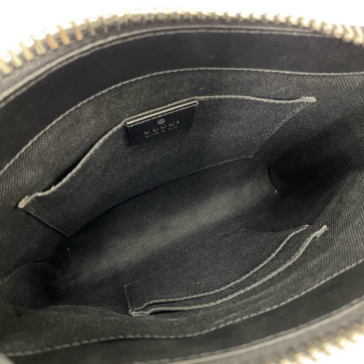 Gucci Black Navy Red Color Leather Elastane Shoulder Bag (Pre-Owned)
