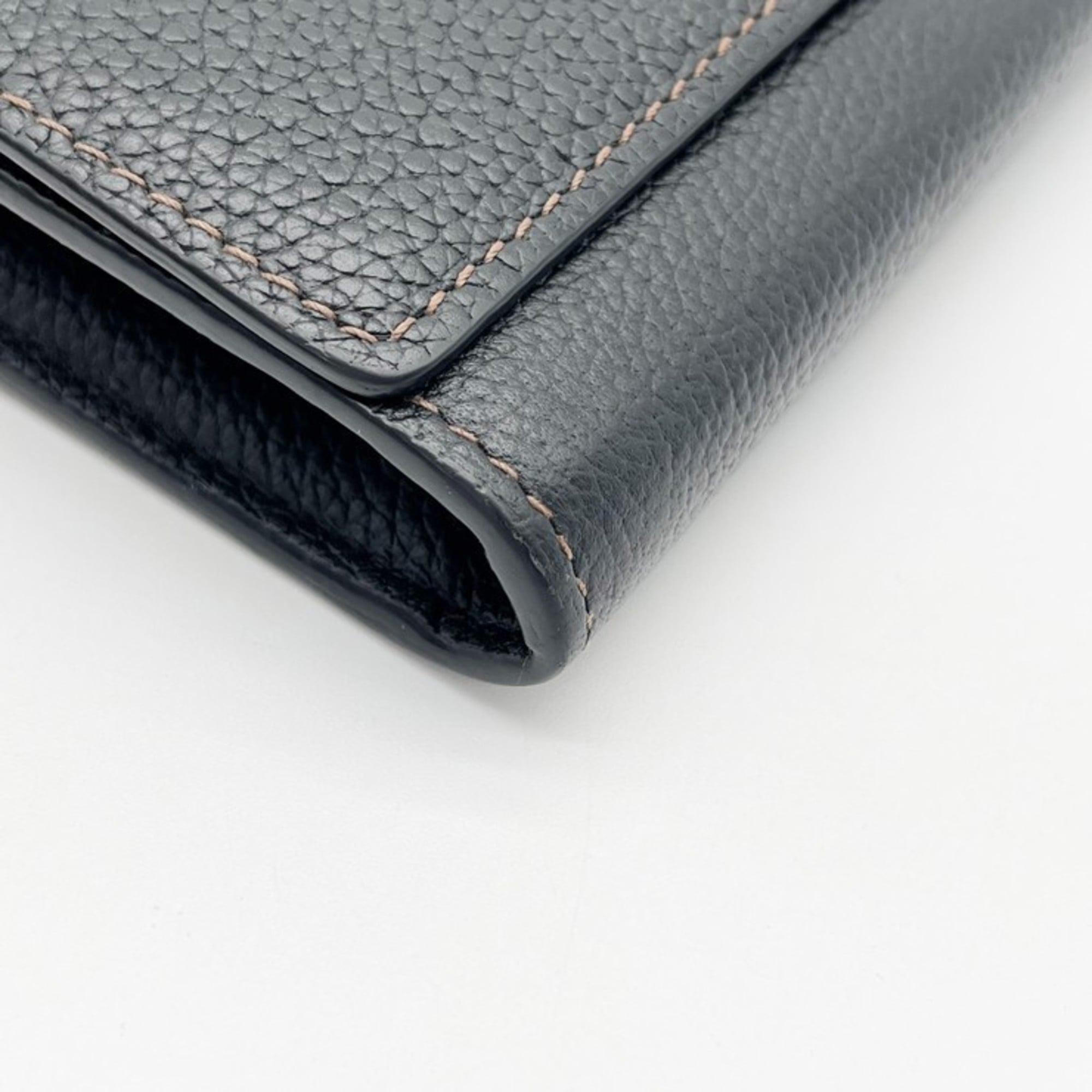 Burberry Black Leather Long Wallet (Bi-Fold) (Pre-Owned)