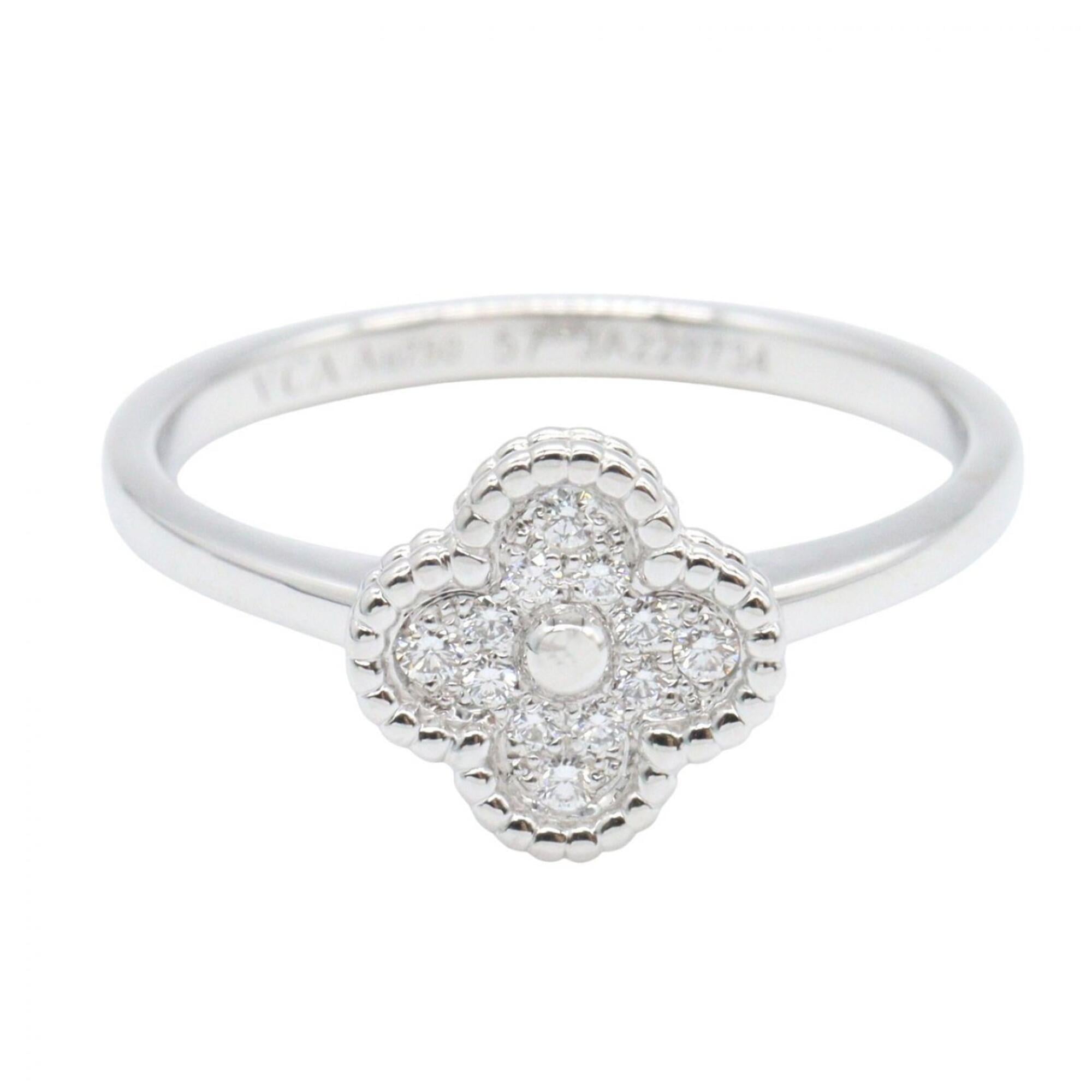 Van Cleef & Arpels Silver Clear White Gold (18K) Band Ring (Pre-Owned)