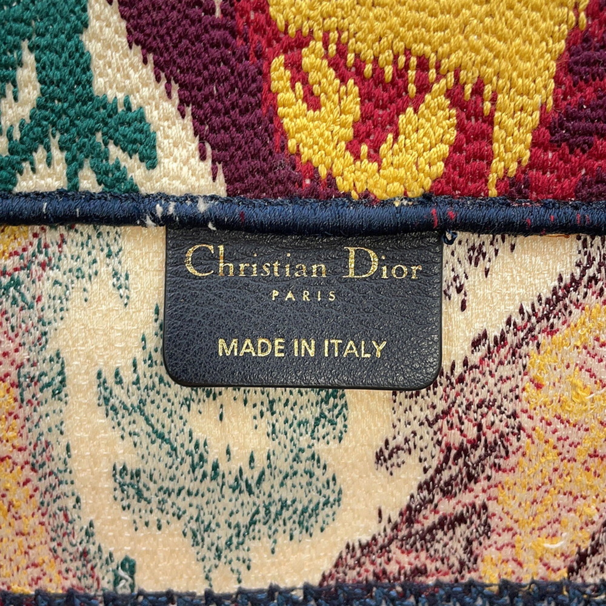Christian Dior Multi-Color Navy Canvas Handbag Tote Bag (Pre-Owned)