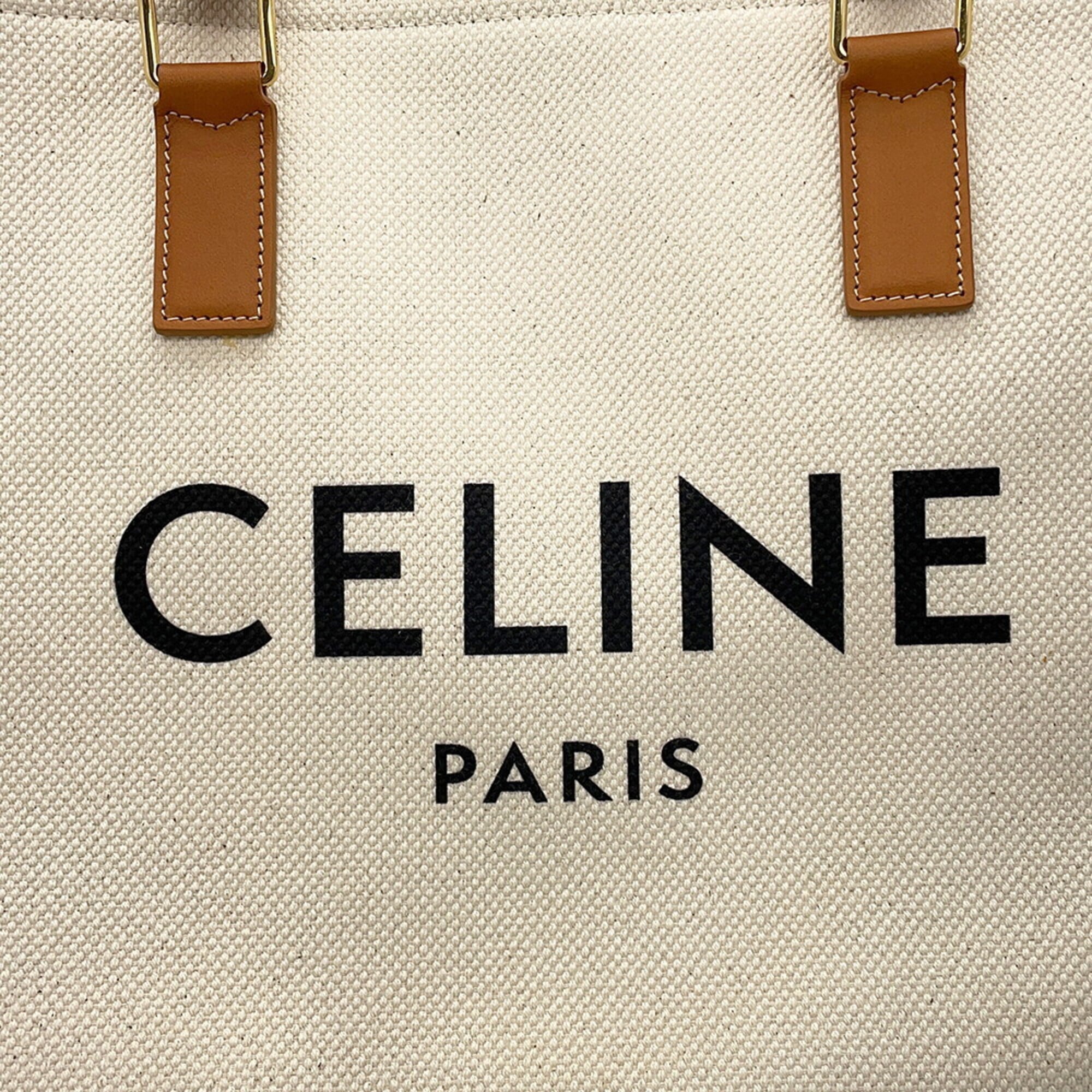 Celine Brown Ivory Canvas Tote Bag (Pre-Owned)