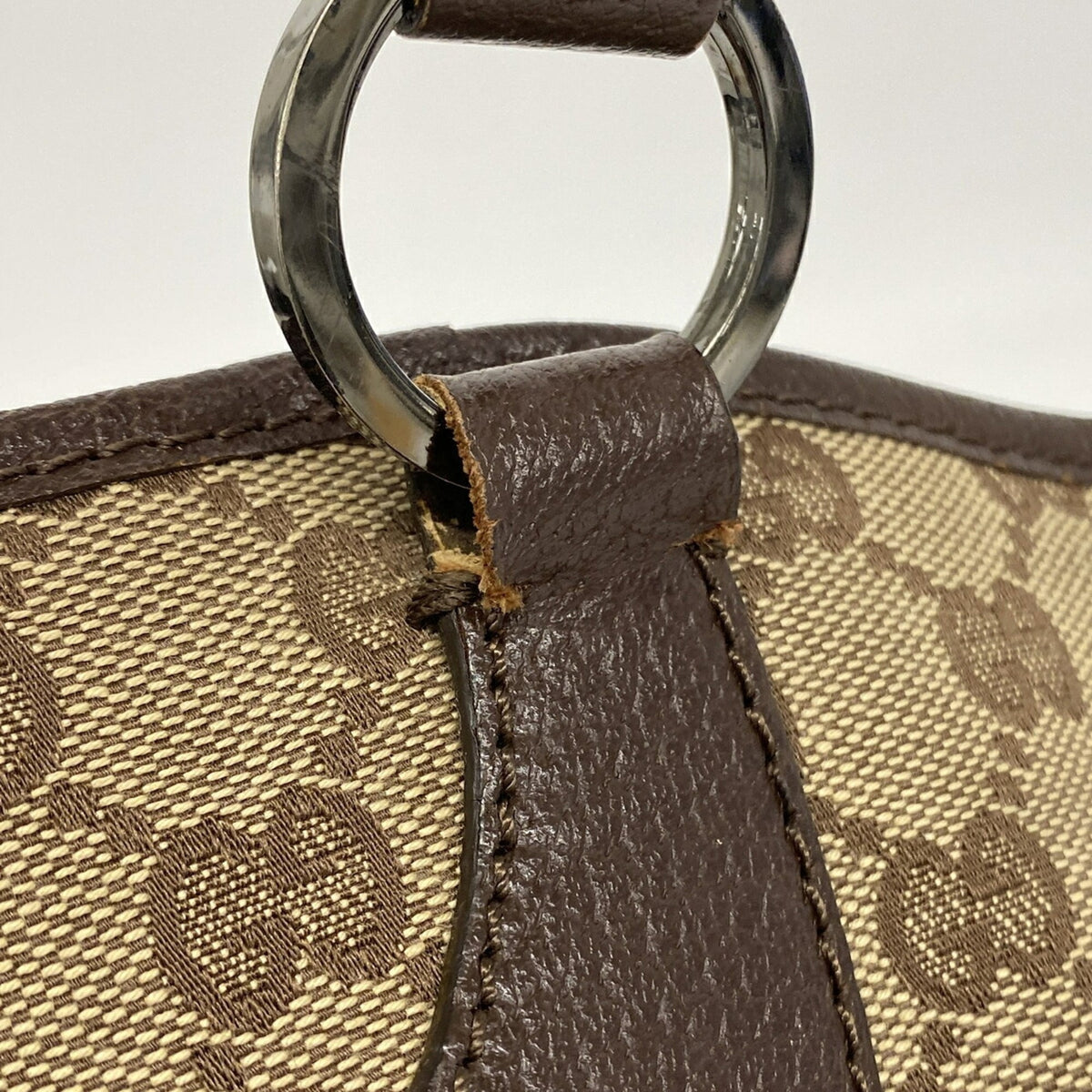Gucci Beige Canvas Handbag (Pre-Owned)