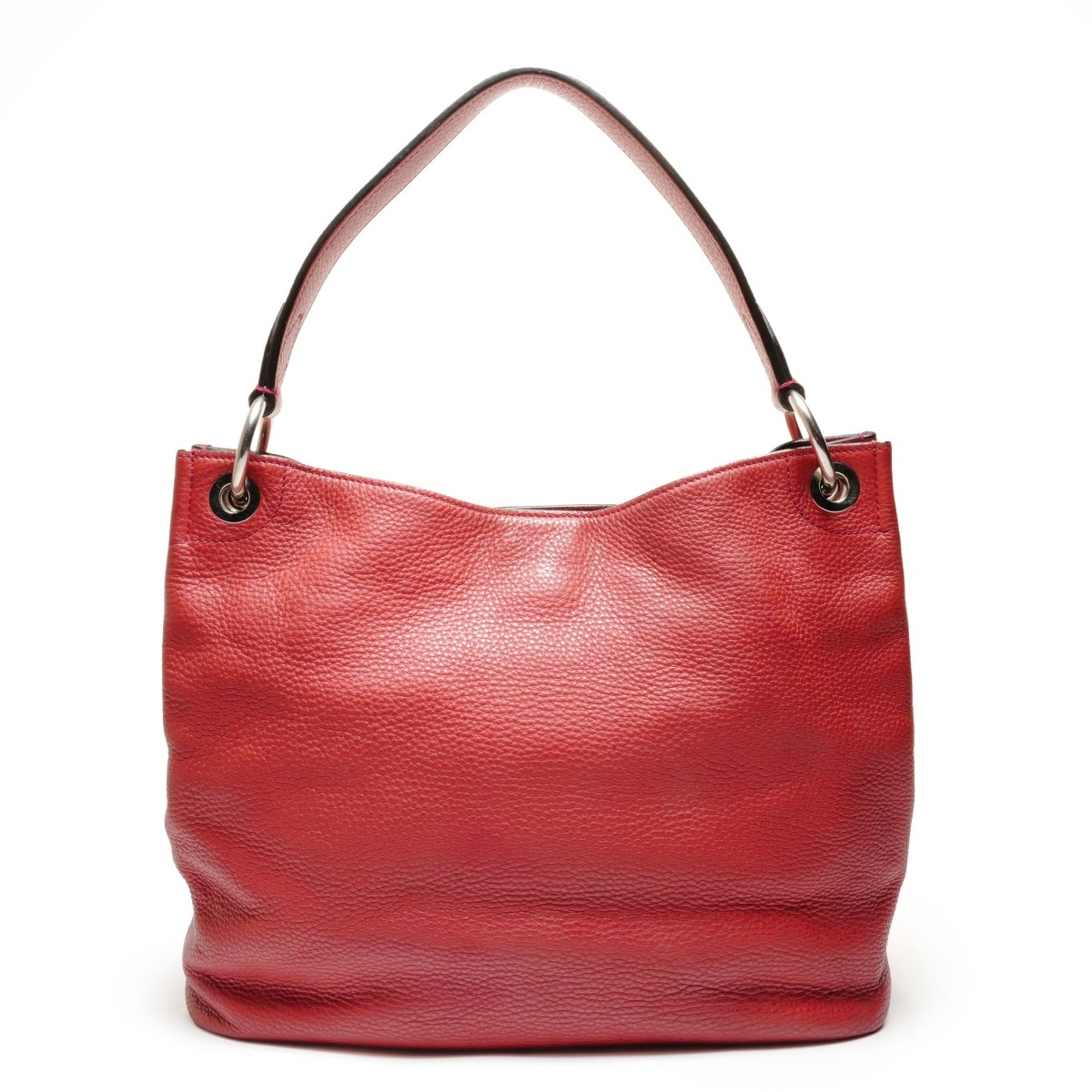 Prada Red Color Leather Shoulder Bag (Pre-Owned)
