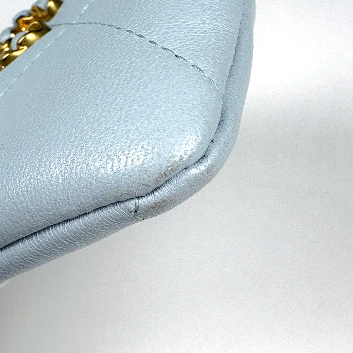 Chanel Light Blue Leather Coin Purse/Coin Case (Pre-Owned)