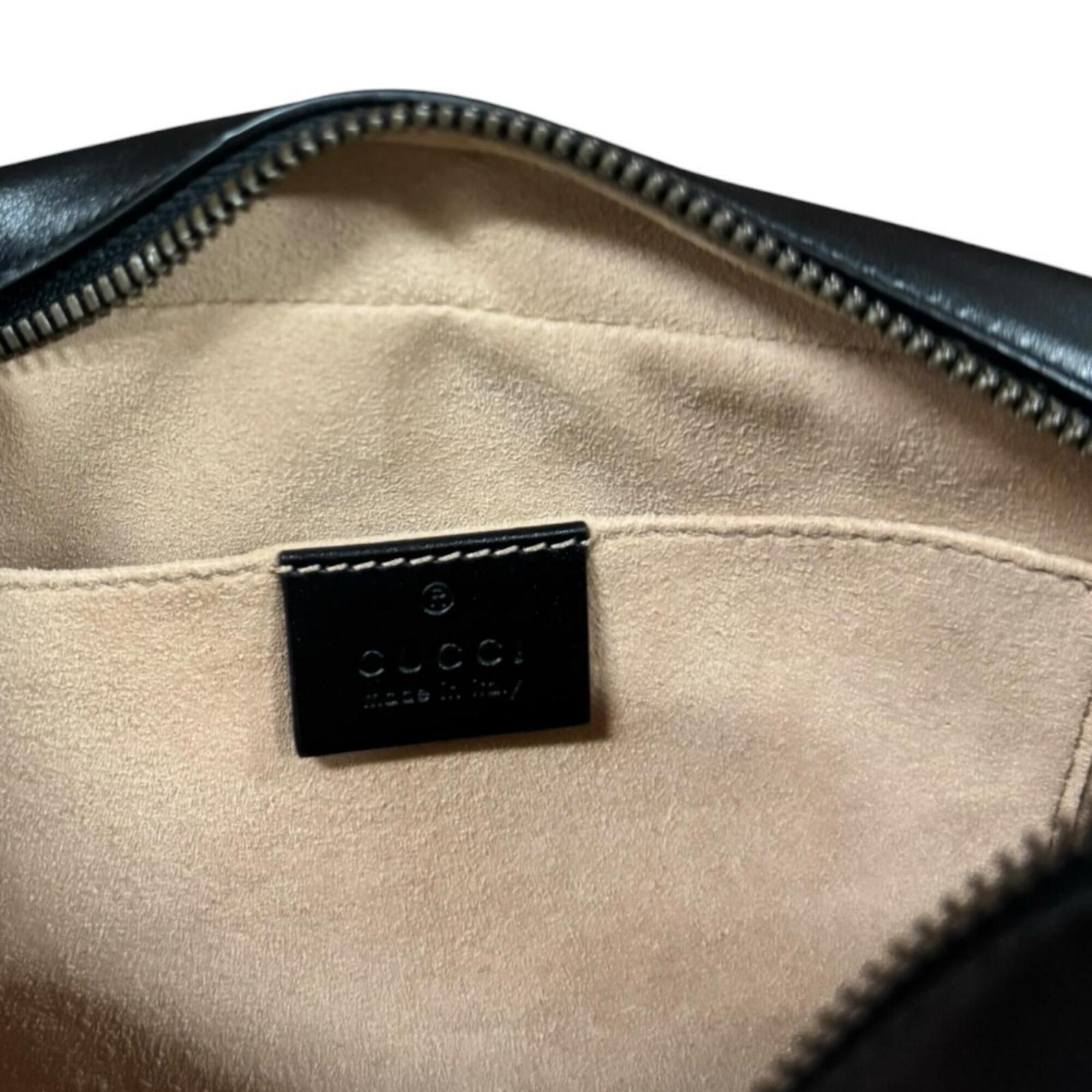 Gucci Gg Marmont Black Leather Shoulder Bag (Pre-Owned)