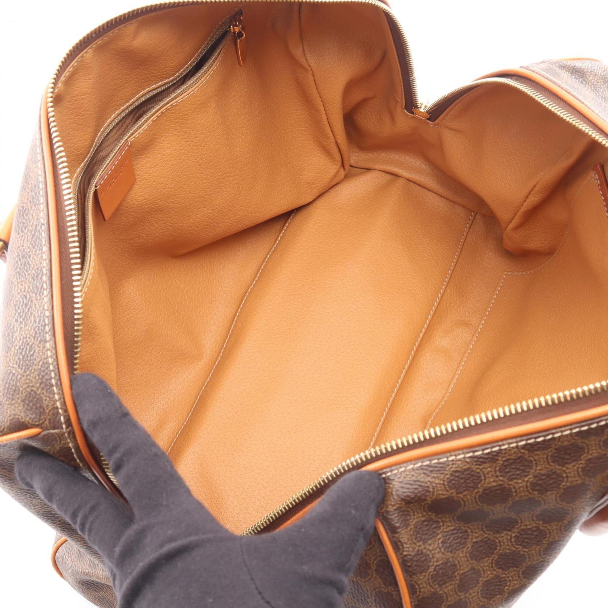 Celine Beige Brown Coated Canvas Leather Handbag (Pre-Owned)
