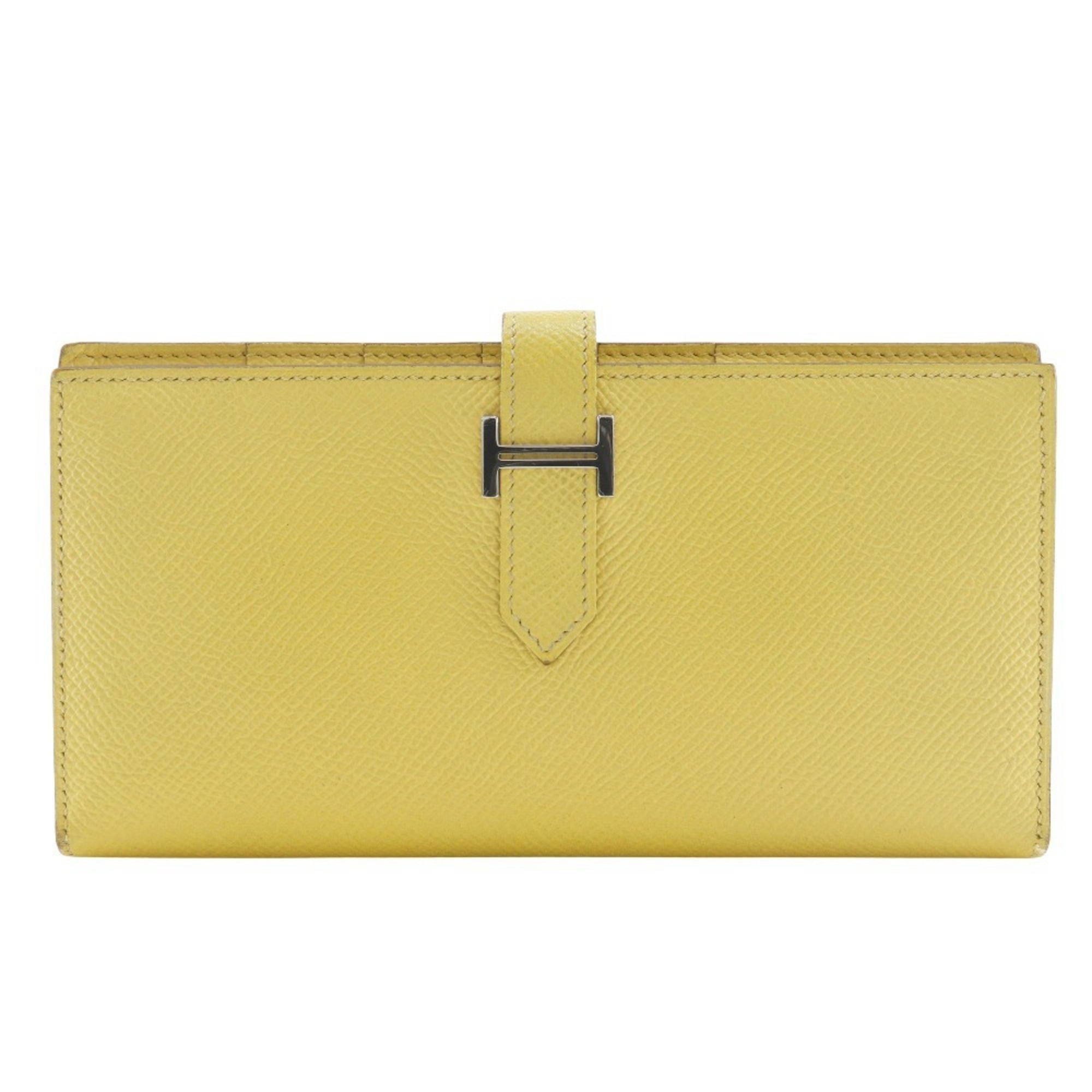 Hermes Yellow Epsom Leather Long Wallet (Bi-Fold) (Pre-Owned)