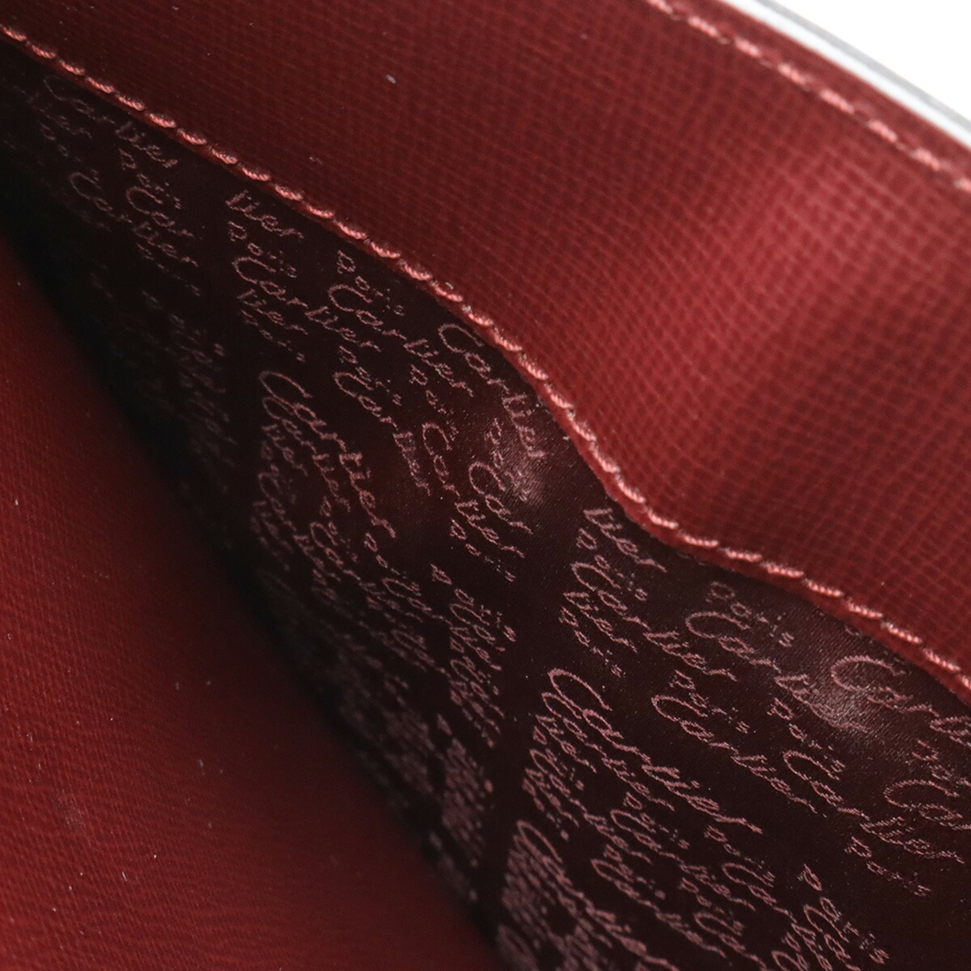 Cartier Must Bordeaux Leather Shoulder Bag Tote Bag (Pre-Owned)