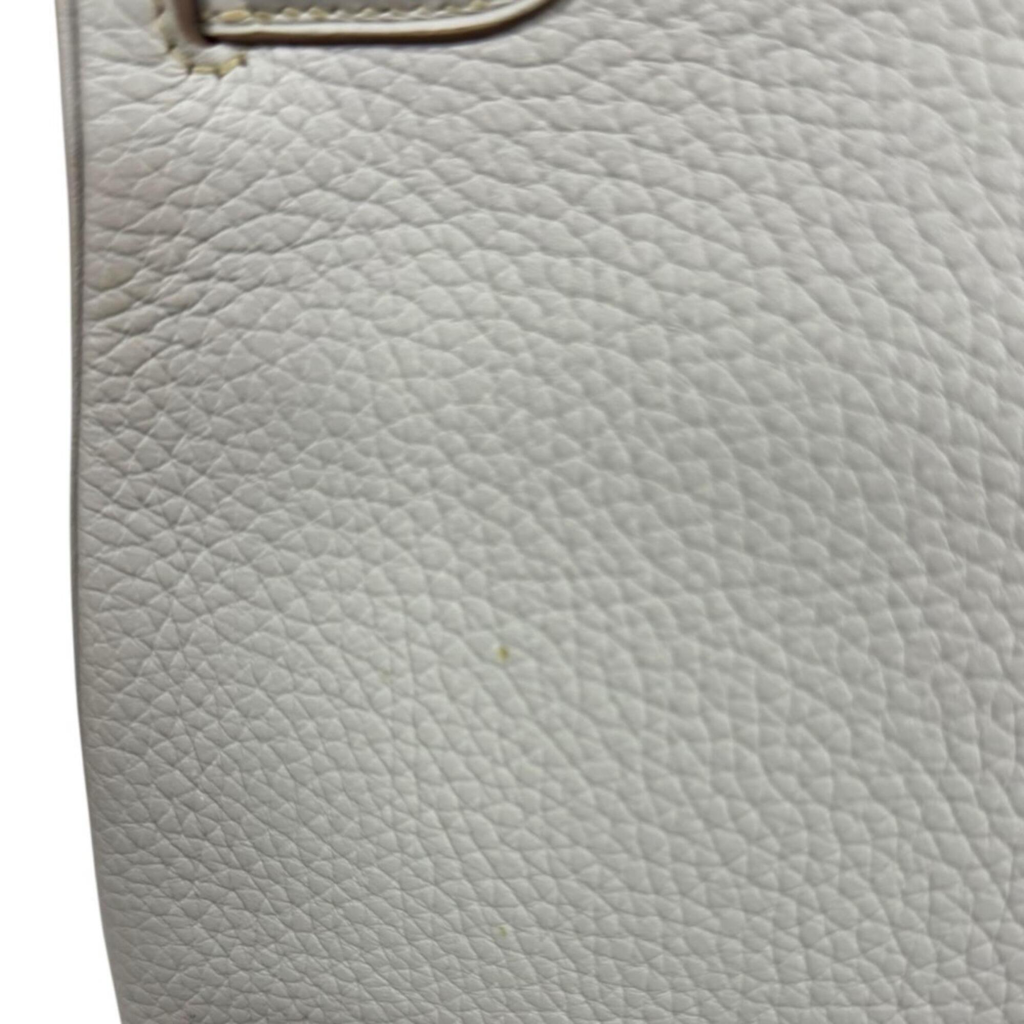 Hermes Gray Taurillon Clemence Leather Shoulder Bag (Pre-Owned)