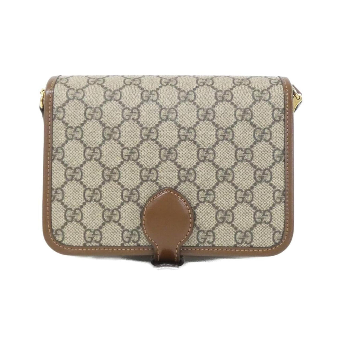 Gucci Beige Brown Gg Supreme Leather Shoulder Bag (Pre-Owned)