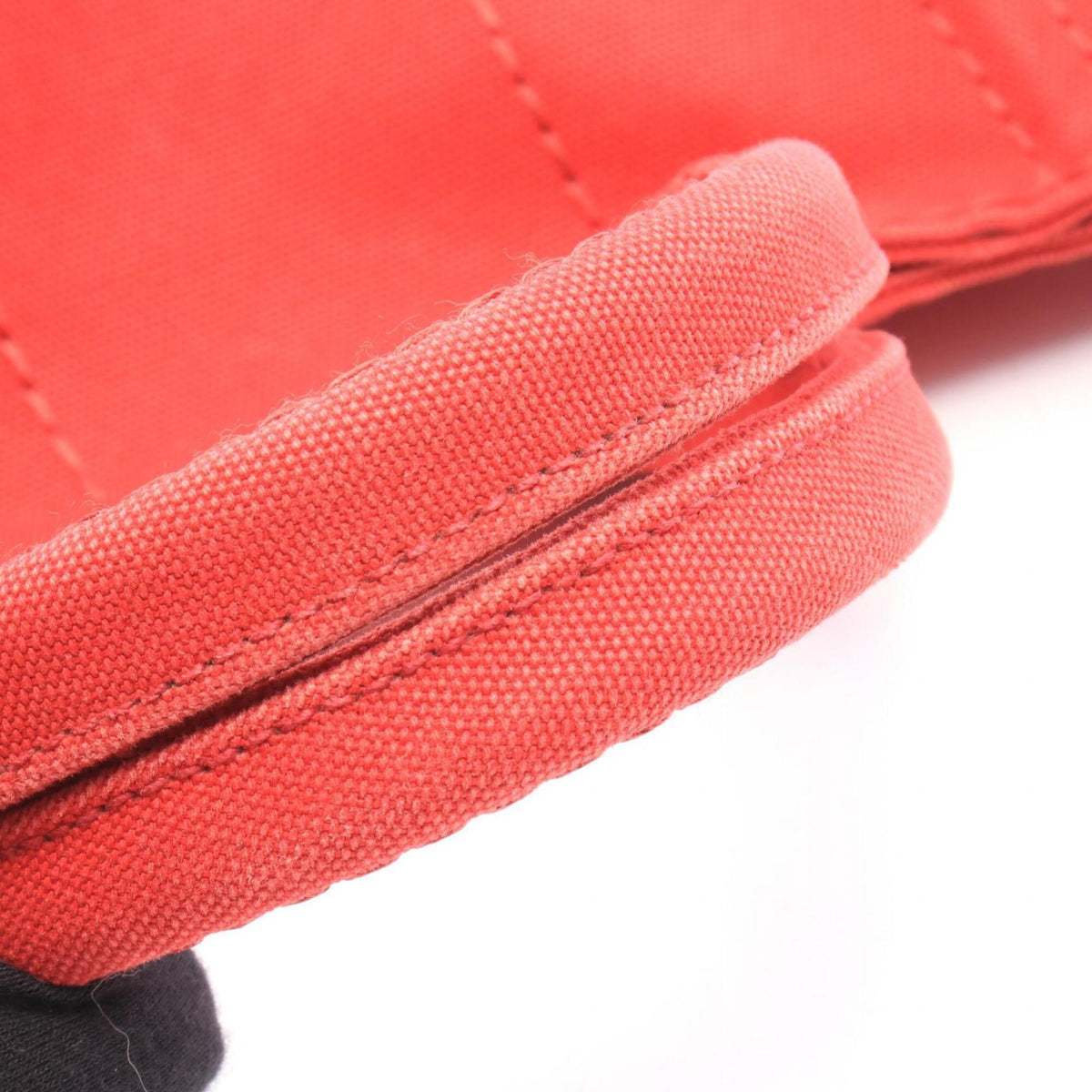 Prada Red Color Canvas Handbag Tote Bag (Pre-Owned)