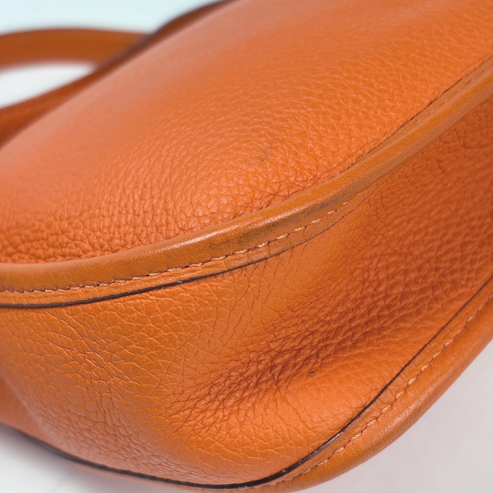 Hermes Evelyne Orange Taurillon Clemence Leather Pochette Shoulder Bag (Pre-Owned)