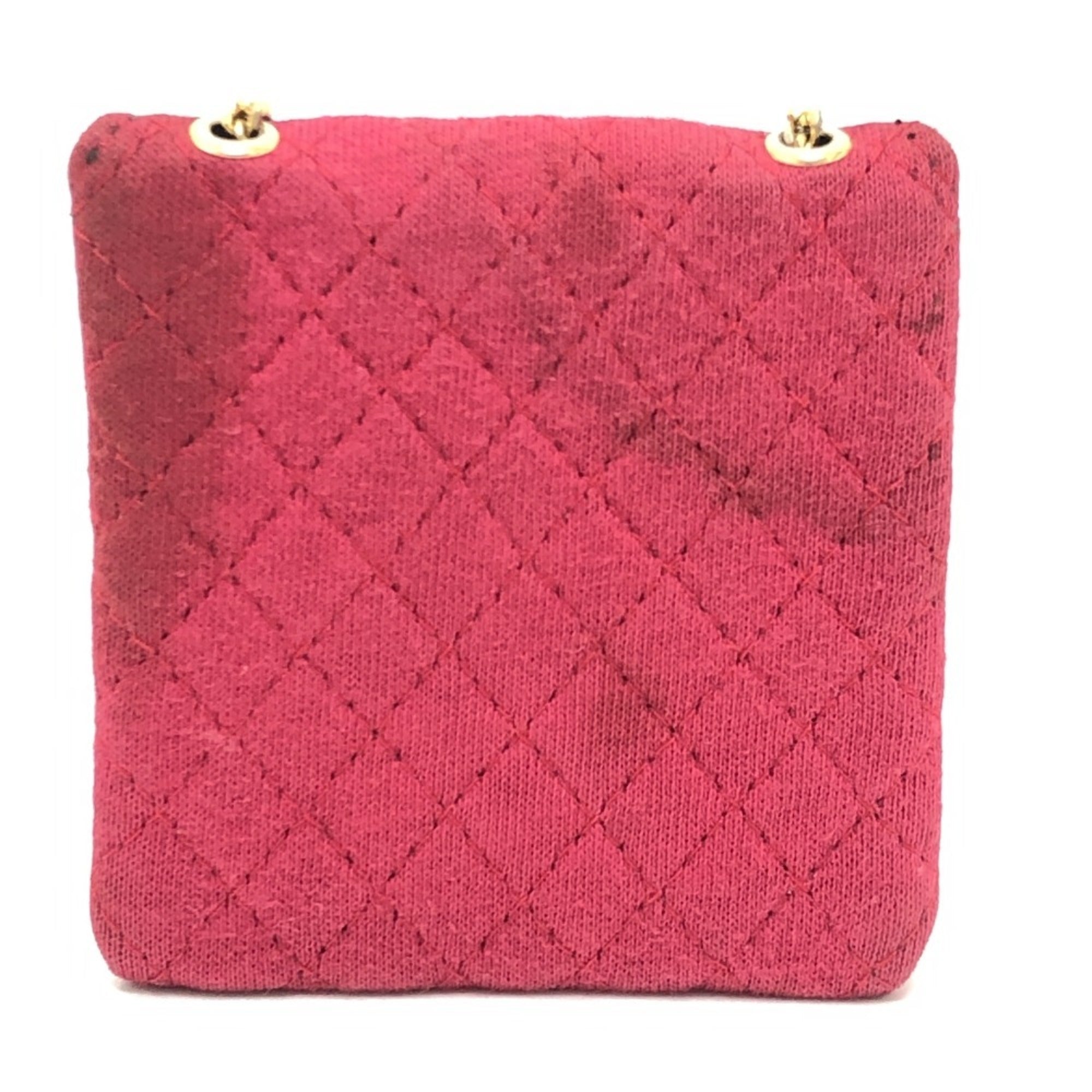 Chanel Red Color Jersey Pouch Shoulder Bag (Pre-Owned)