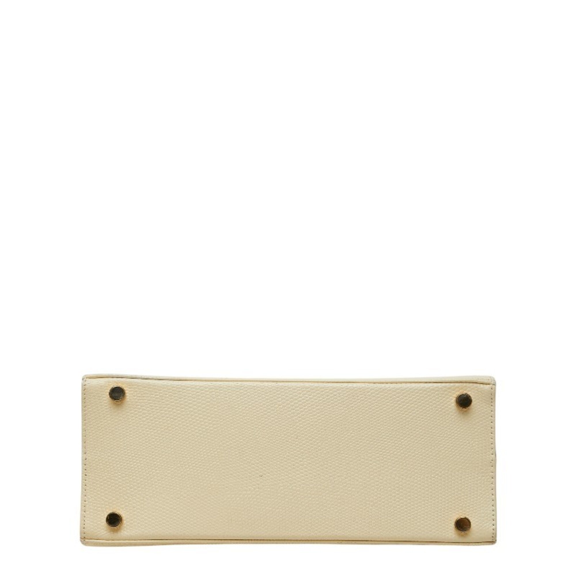 Salvatore Ferragamo Ivory Leather Handbag Shoulder Bag (Pre-Owned)