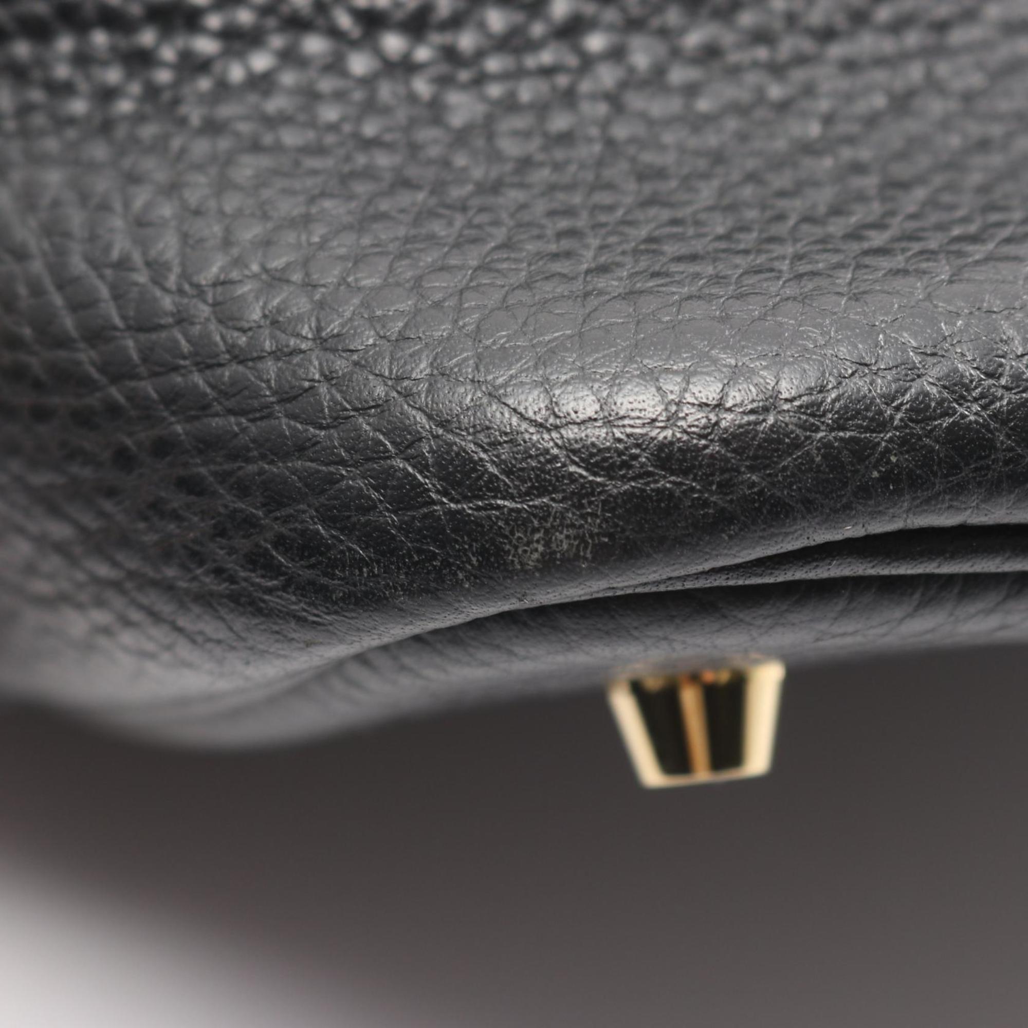 Hermes Black Taurillon Clemence Leather Handbag (Pre-Owned)