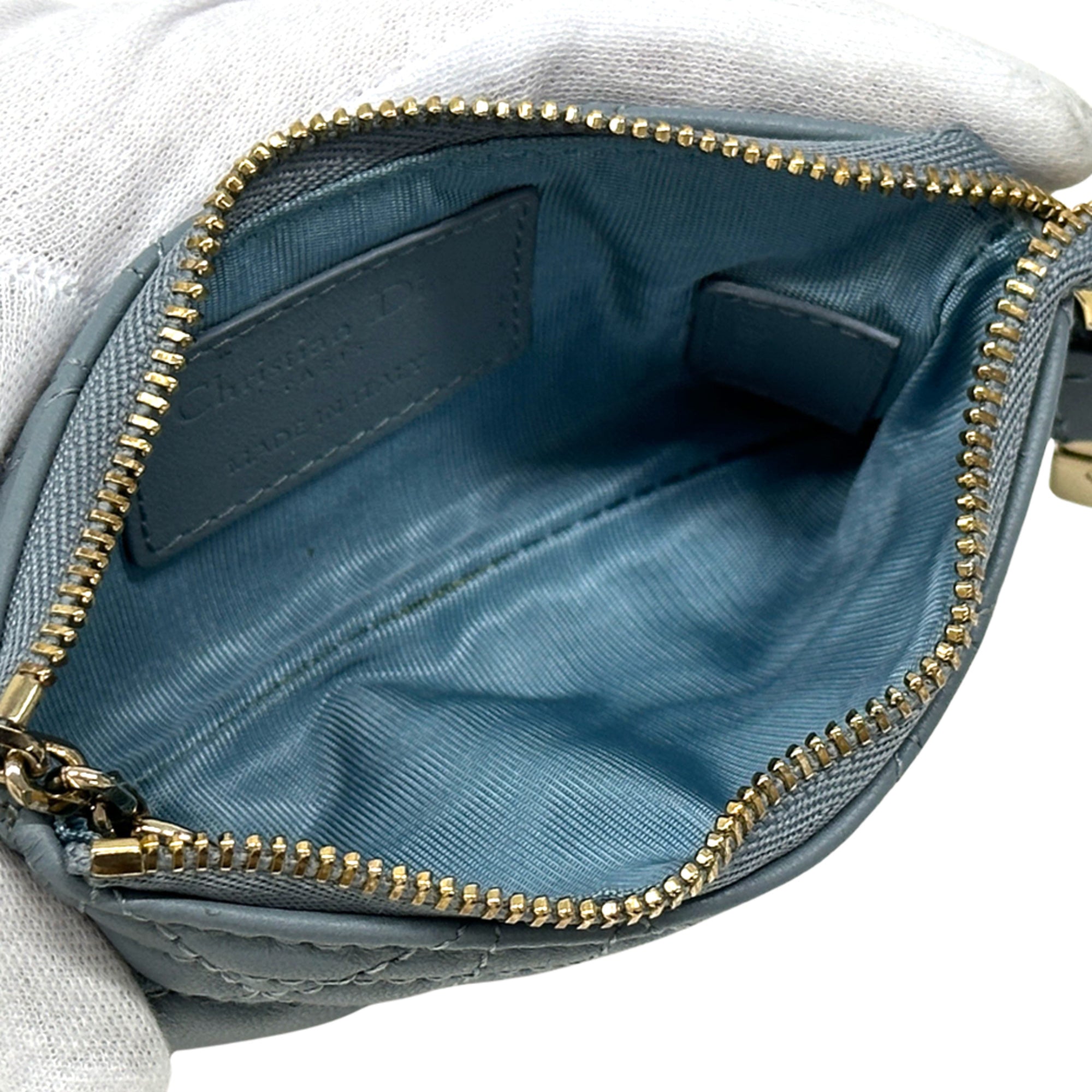 Christian Dior Blue Leather Coin Purse/Coin Case (Pre-Owned)